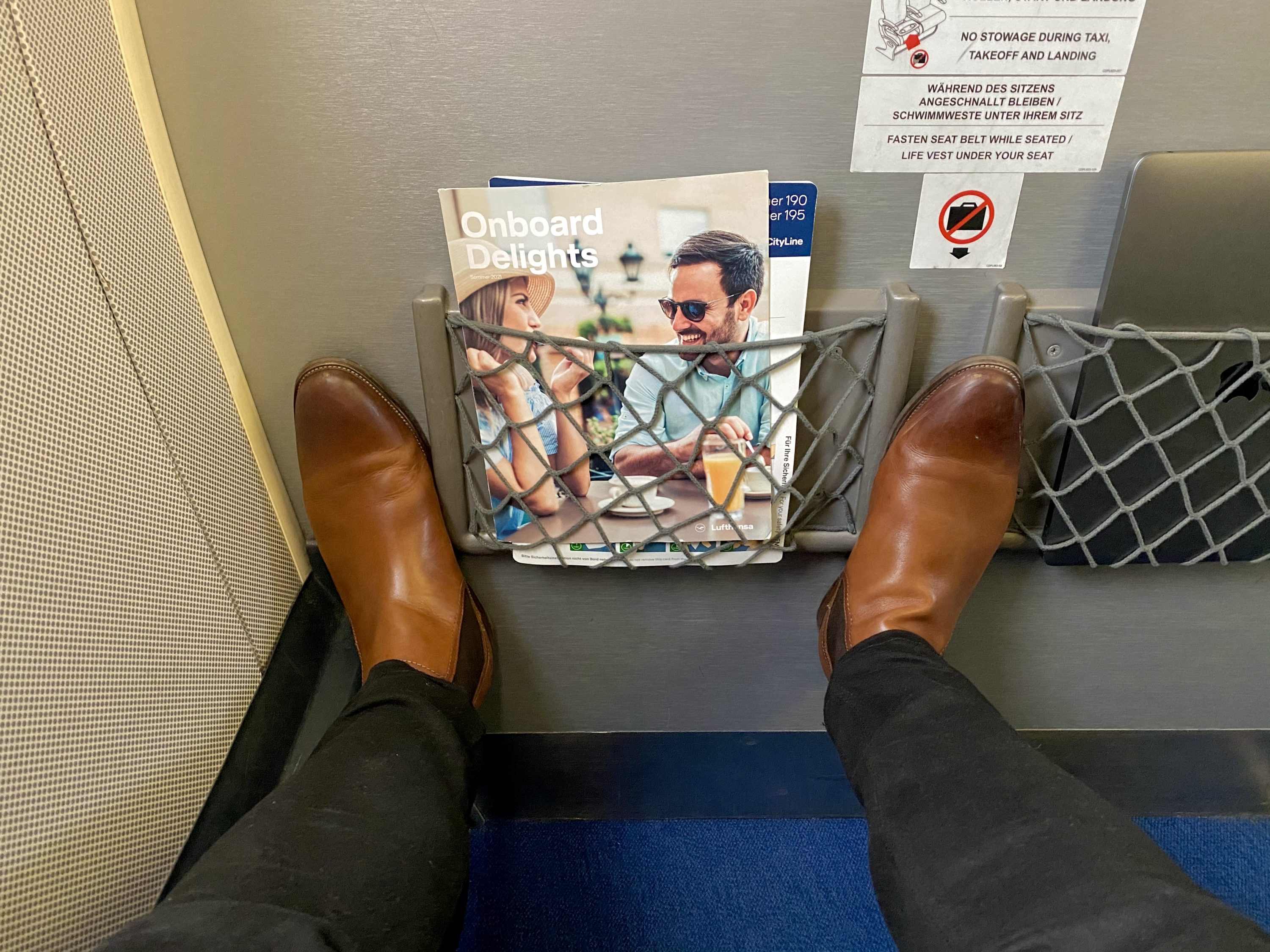 Lufthansa European business class Embraer E190 legroom