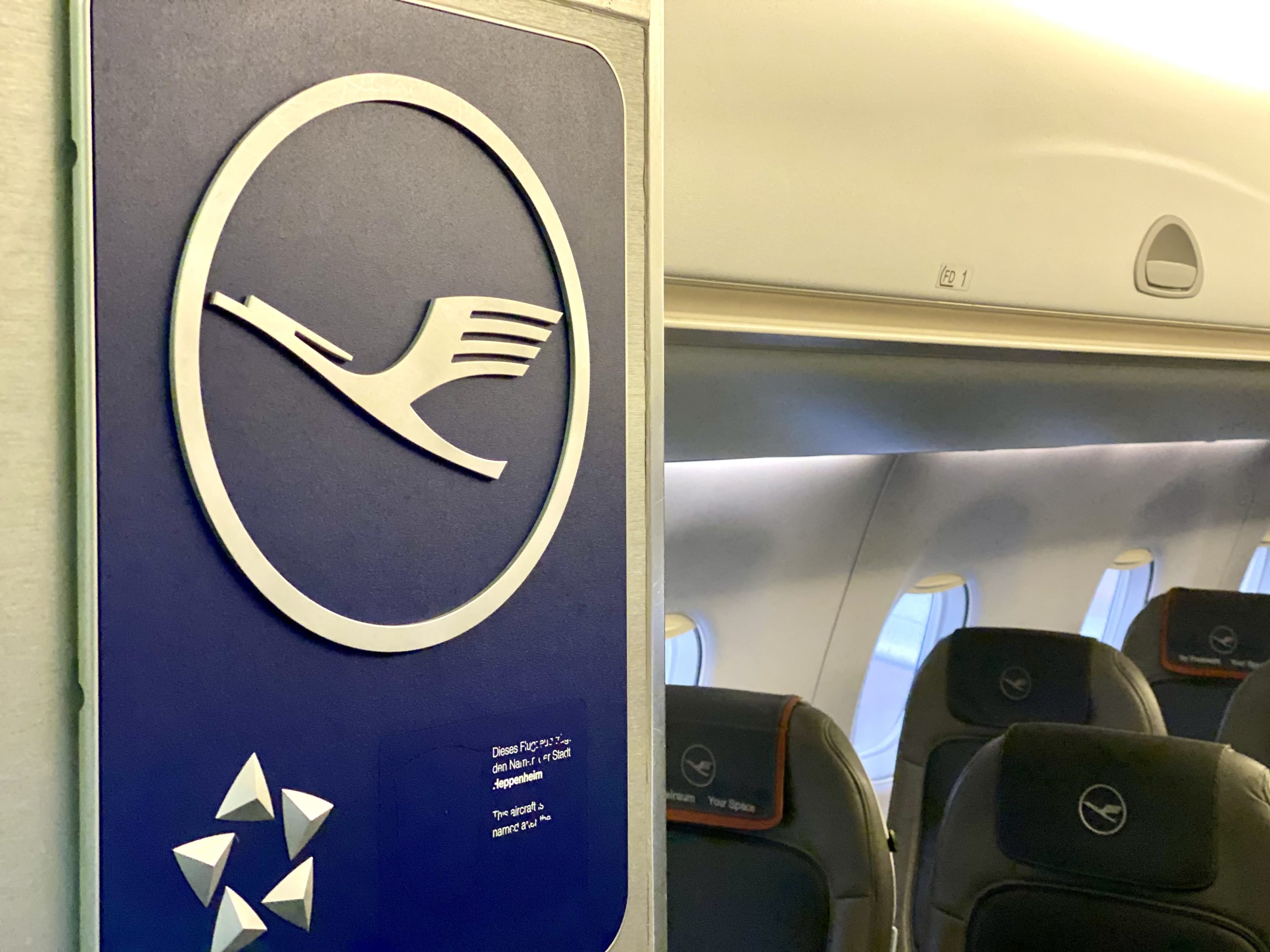 Lufthansa European business class Embraer E190 lufthansa logo