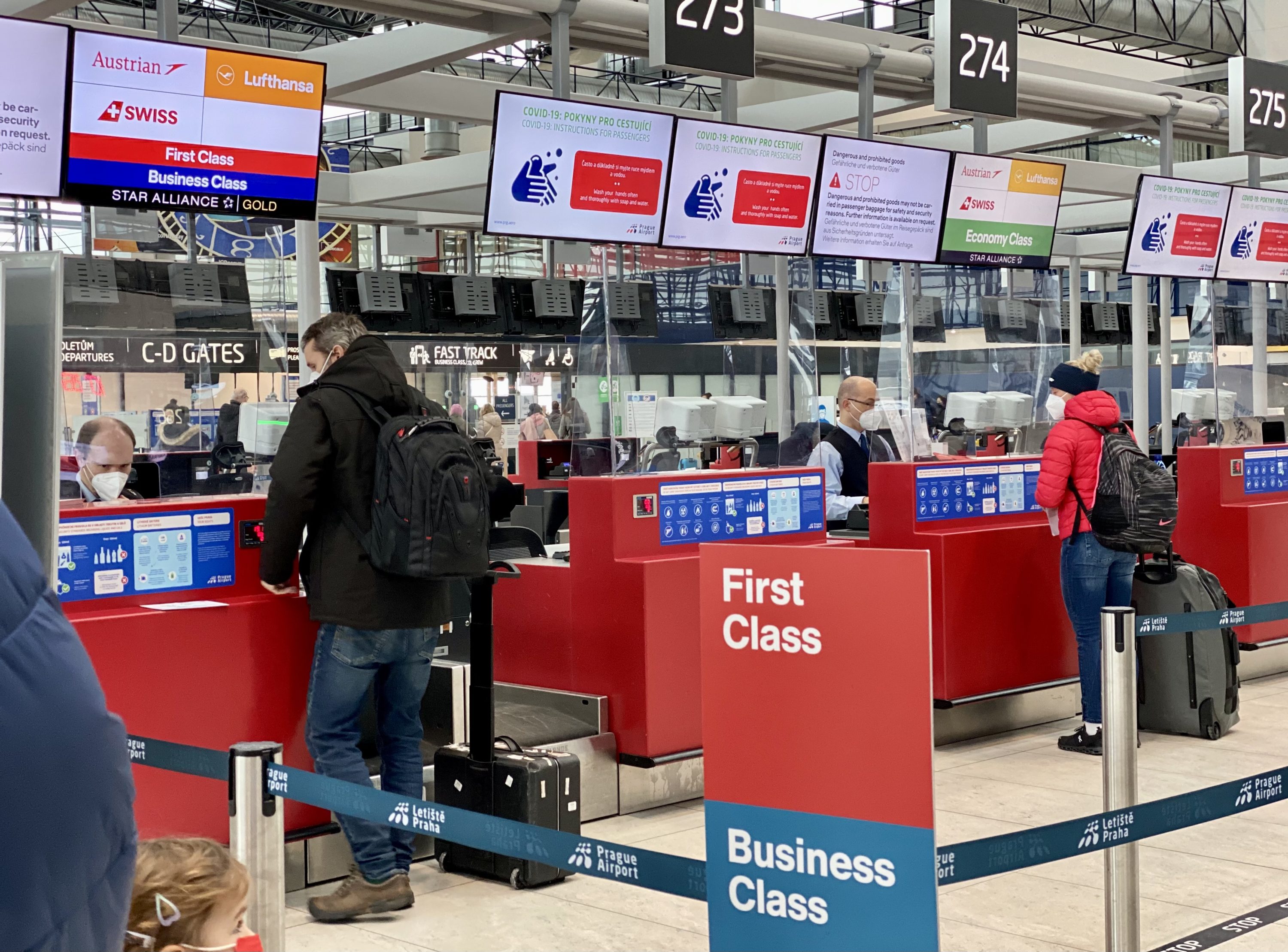 Lufthansa European business class Prague check in