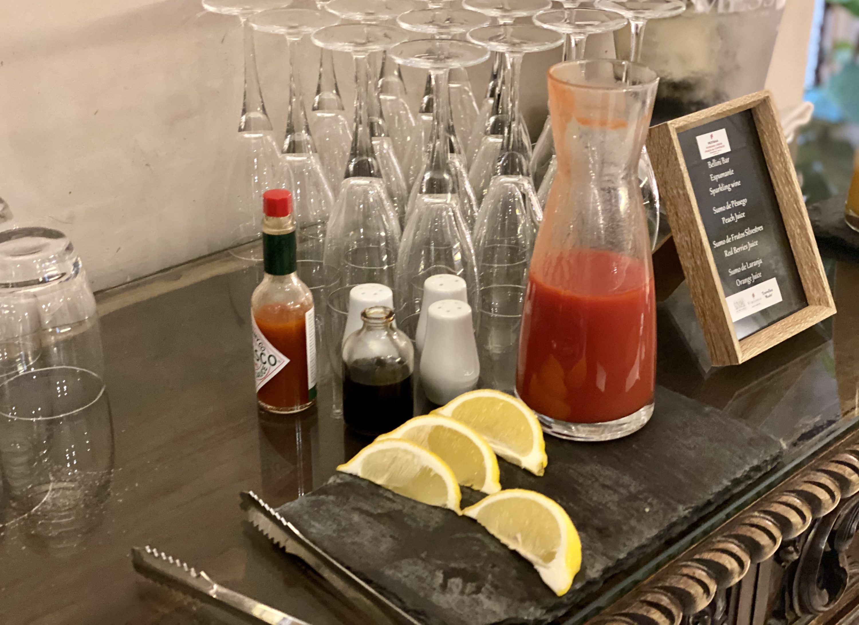 Pousada de Lisboa Small Luxury Hotels of the World breakfast Bloody Mary