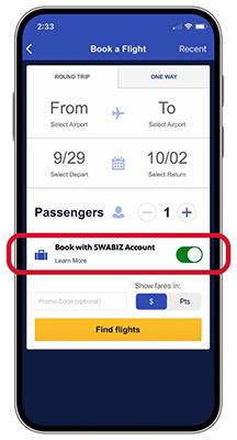 SWABIZ on app