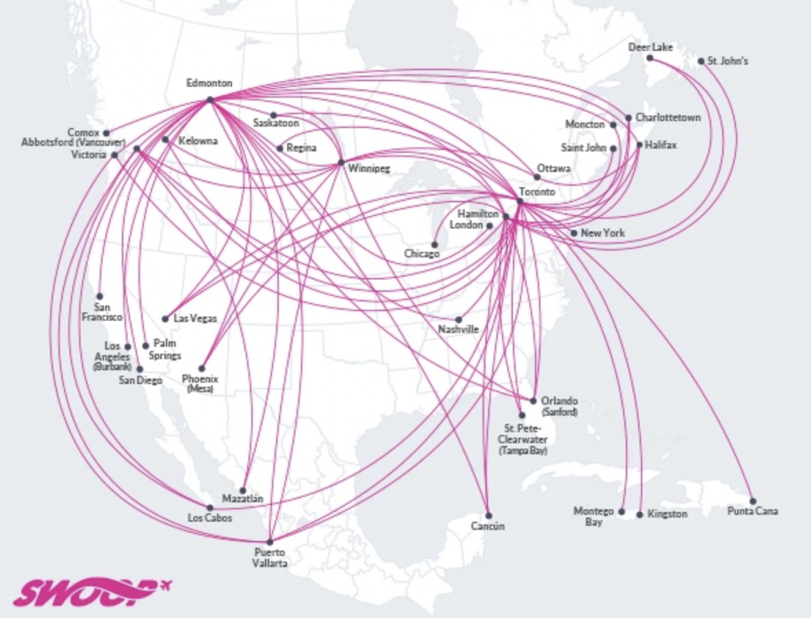 Swoop's route map