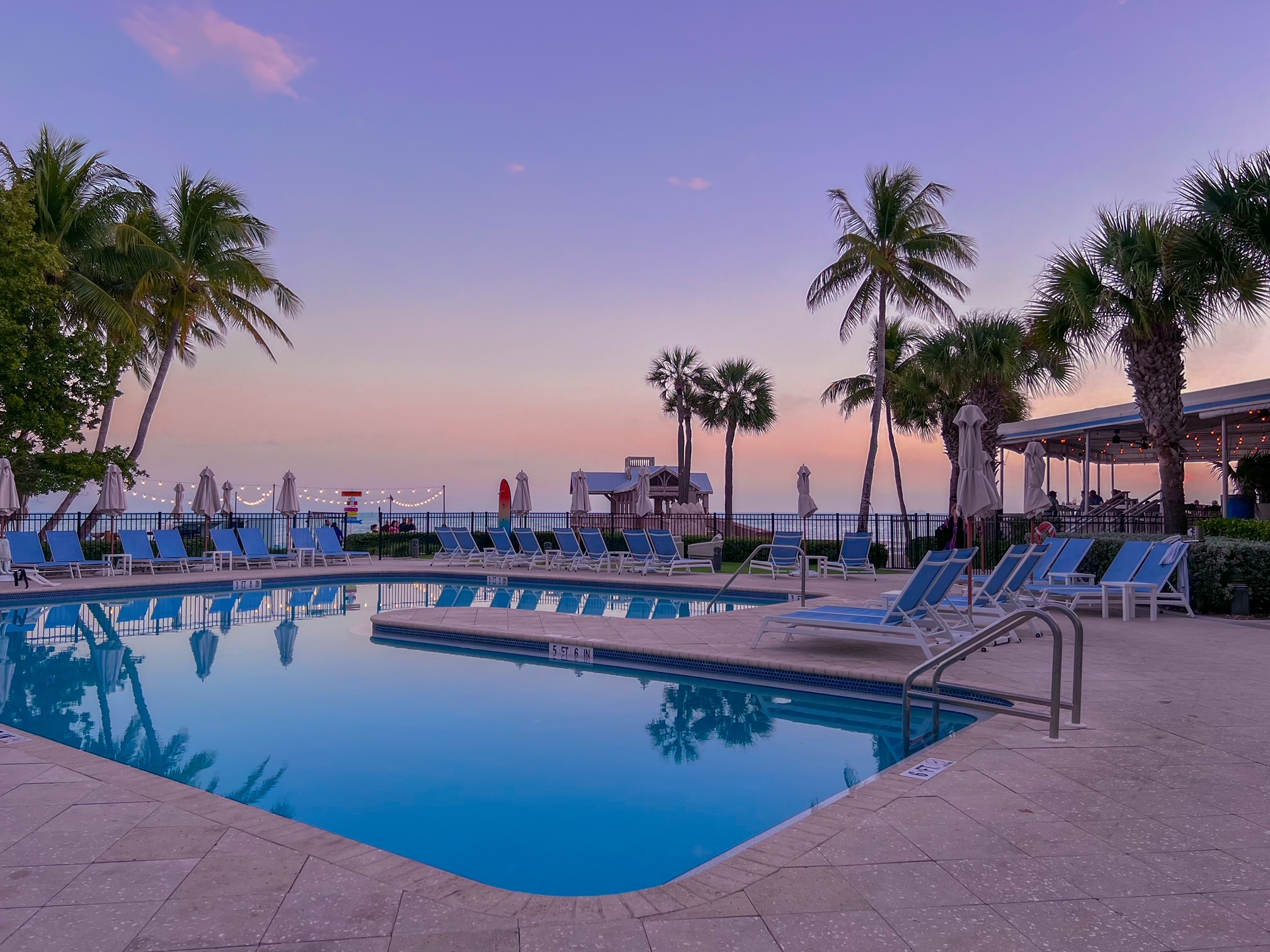 The Reach Key West pool at sunset