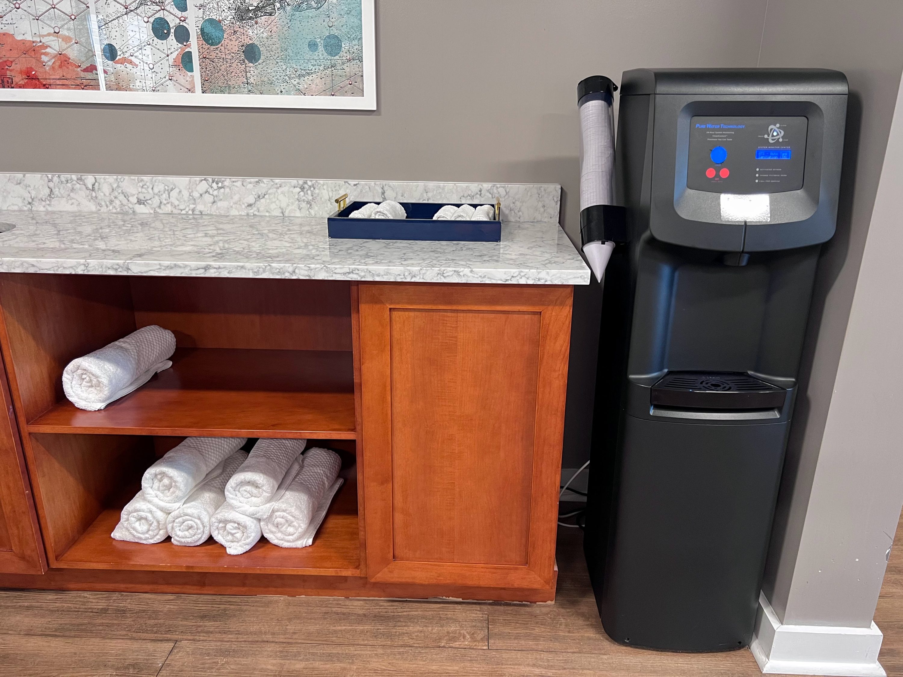 Water cooler in hotel gym