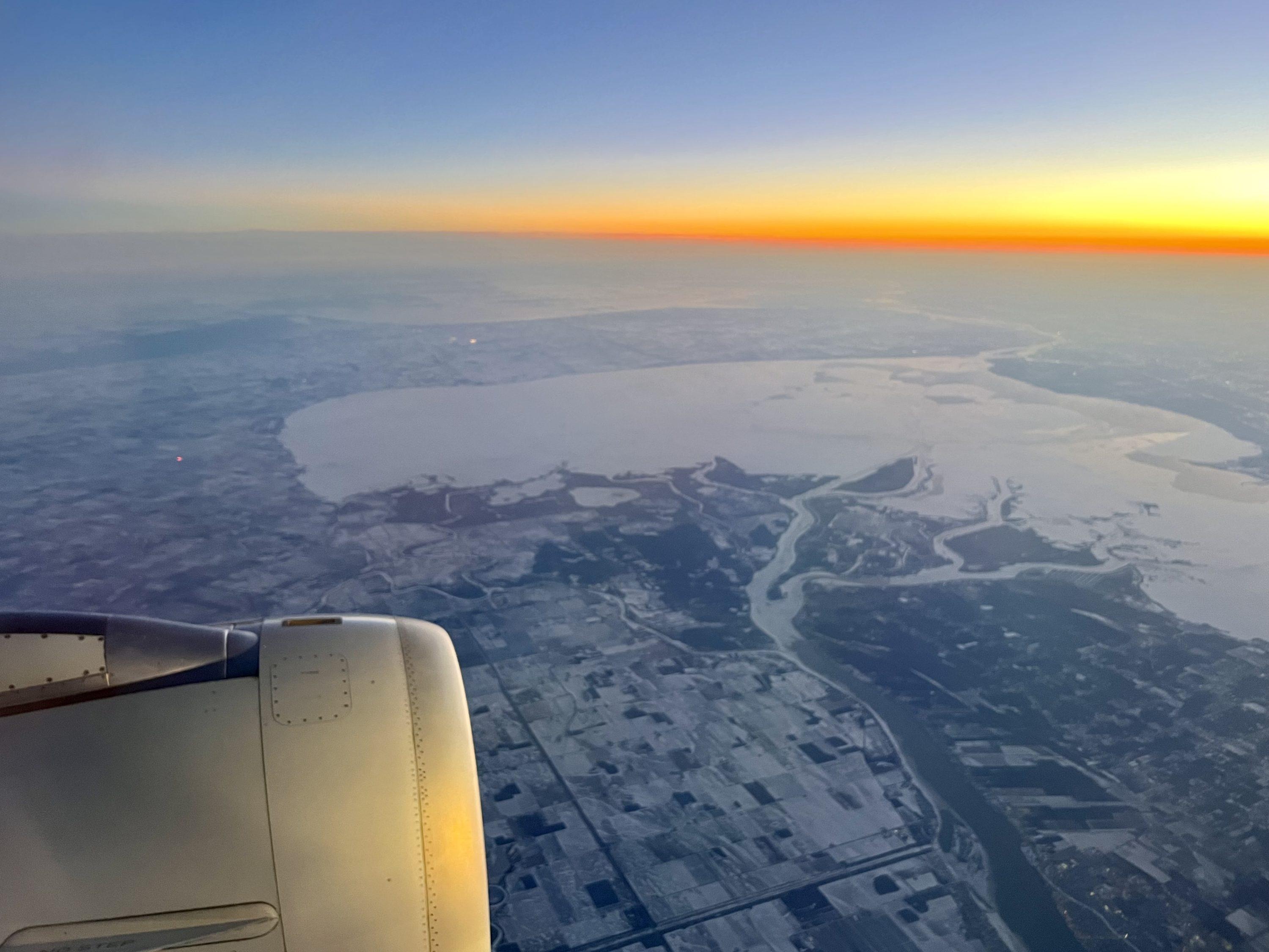 American Airlines A321T Flagship Business chasing the sunset