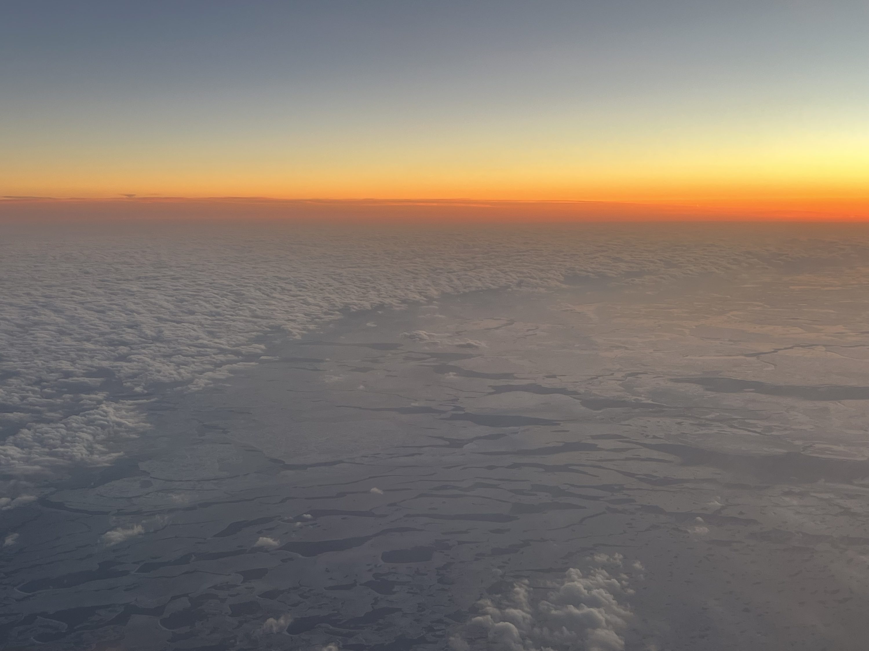 American Airlines A321T Flagship Business frozen Lake Erie