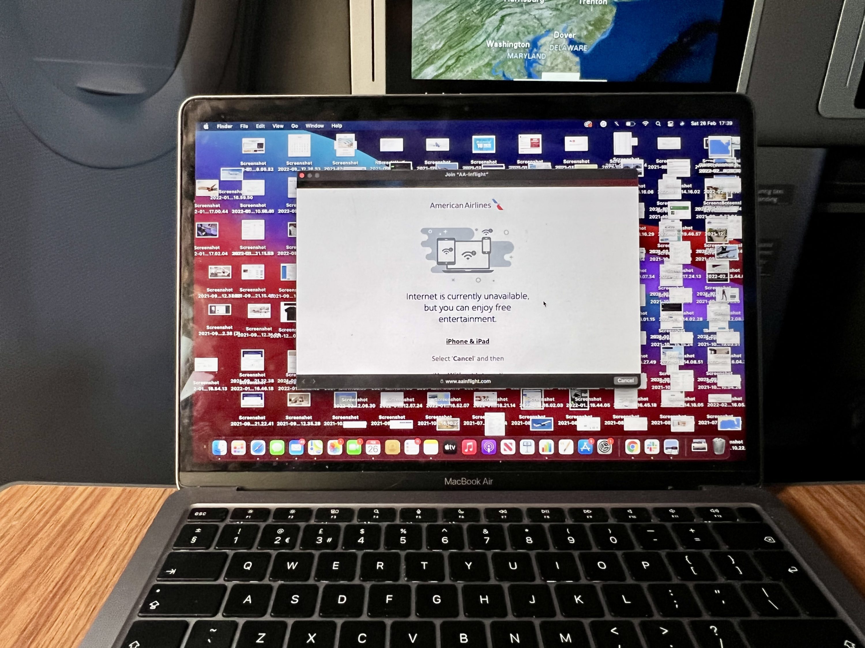 American Airlines A321T Flagship Business no Internet