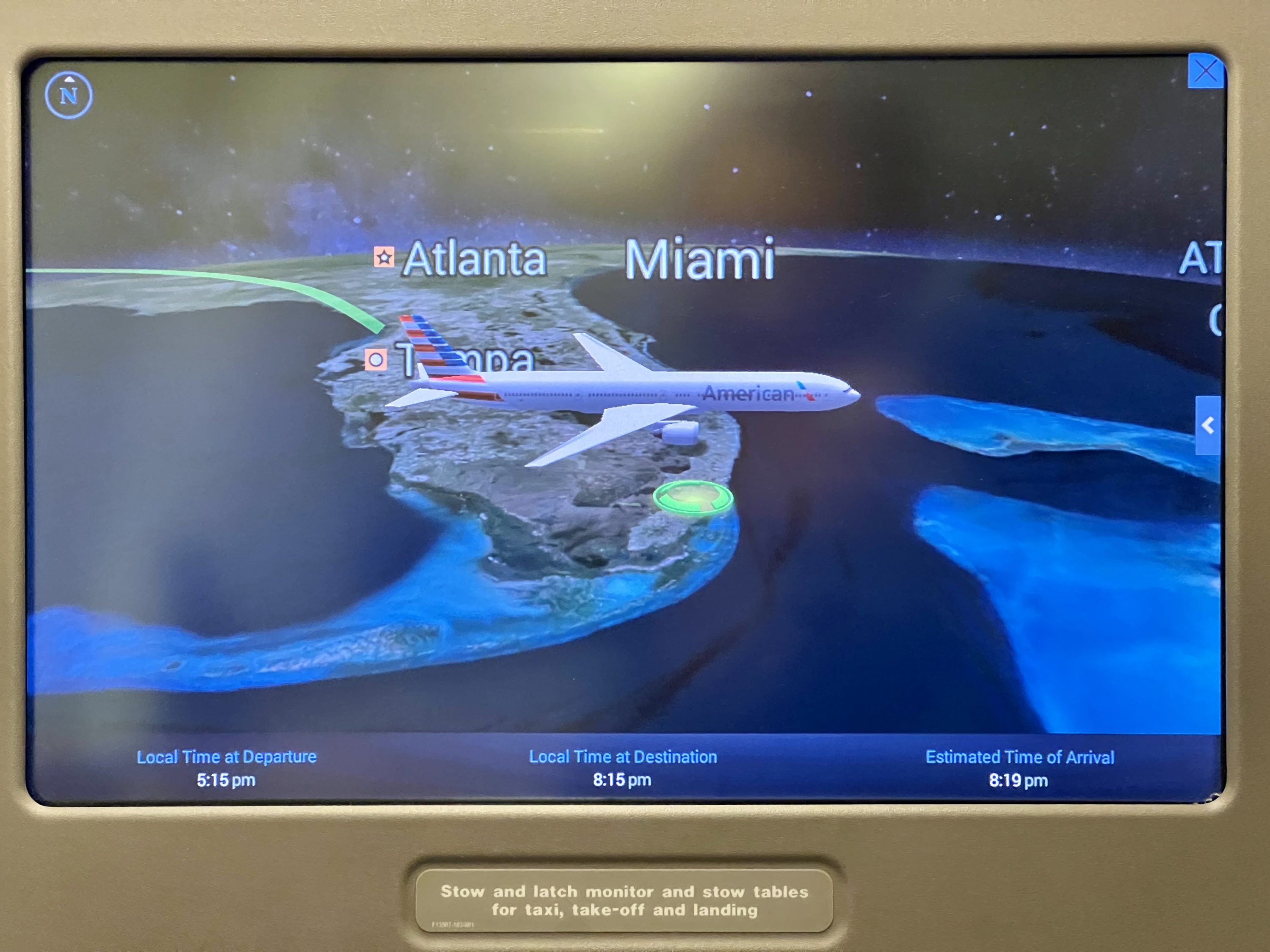 American Airlines Boeing 777 300 Flagship First moving map