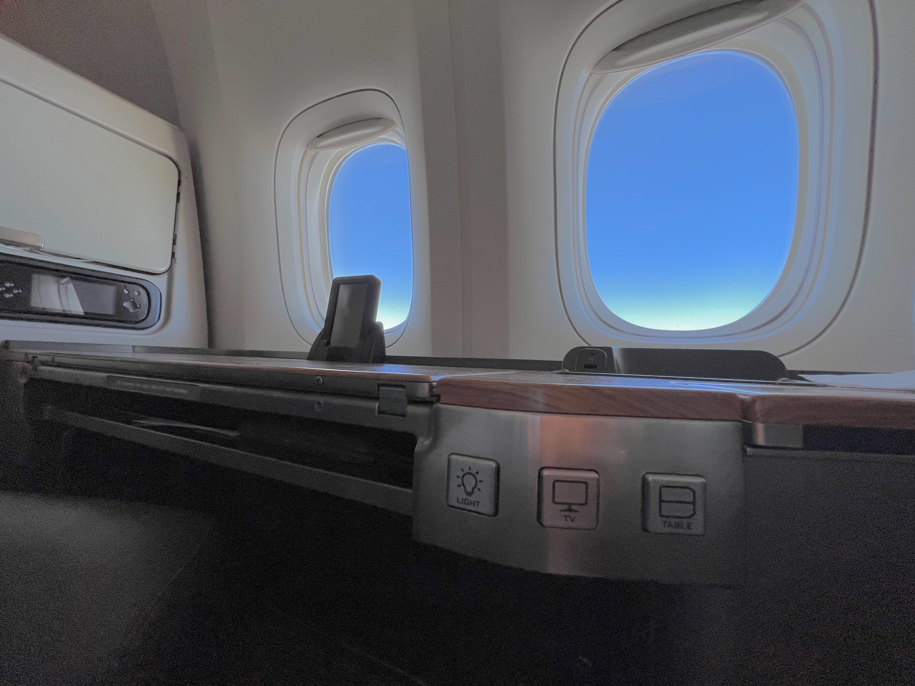 American Airlines Boeing 777 300 Flagship First seat 1A control panel