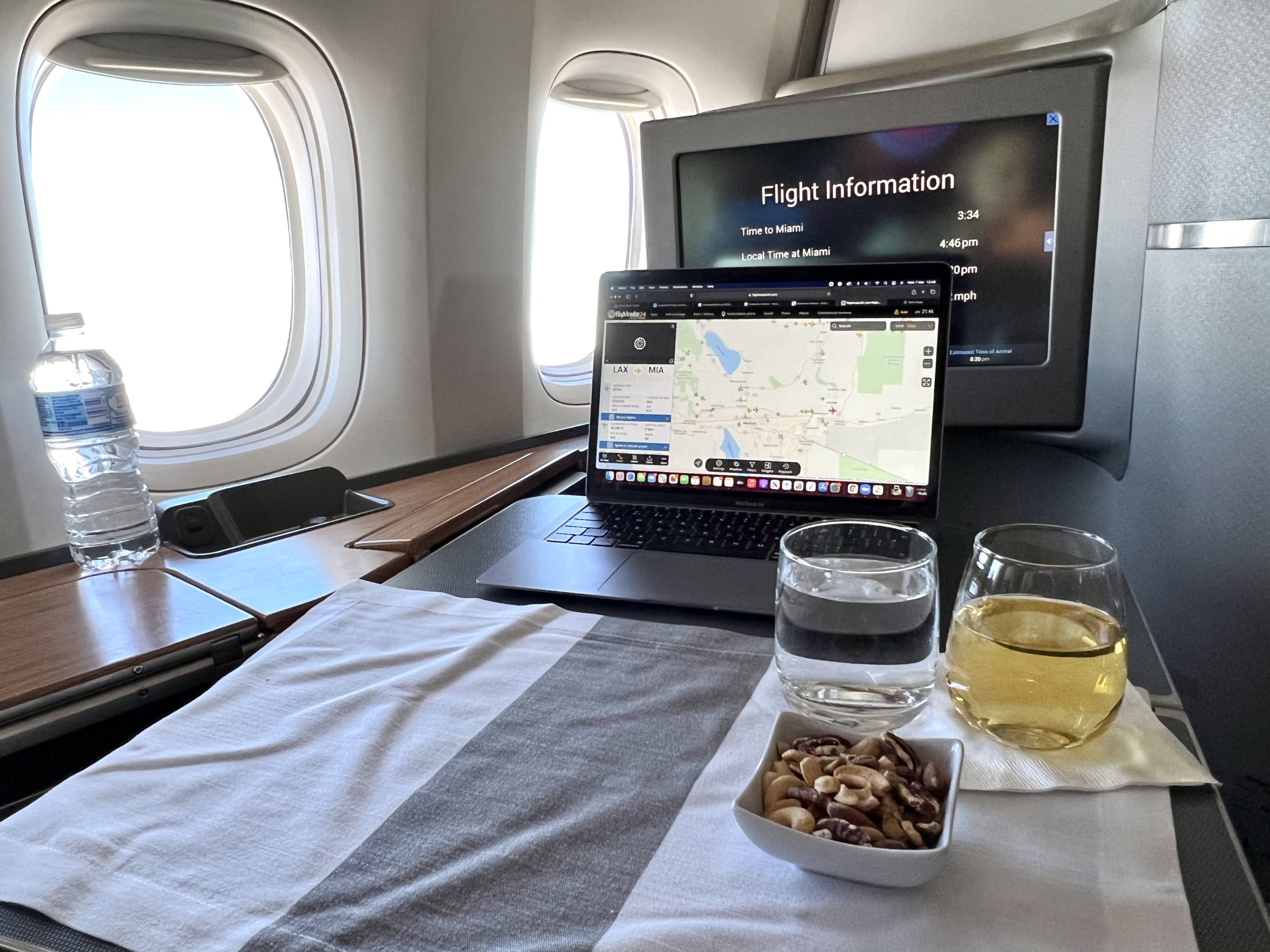 American Airlines Boeing 777 300 Flagship First table set