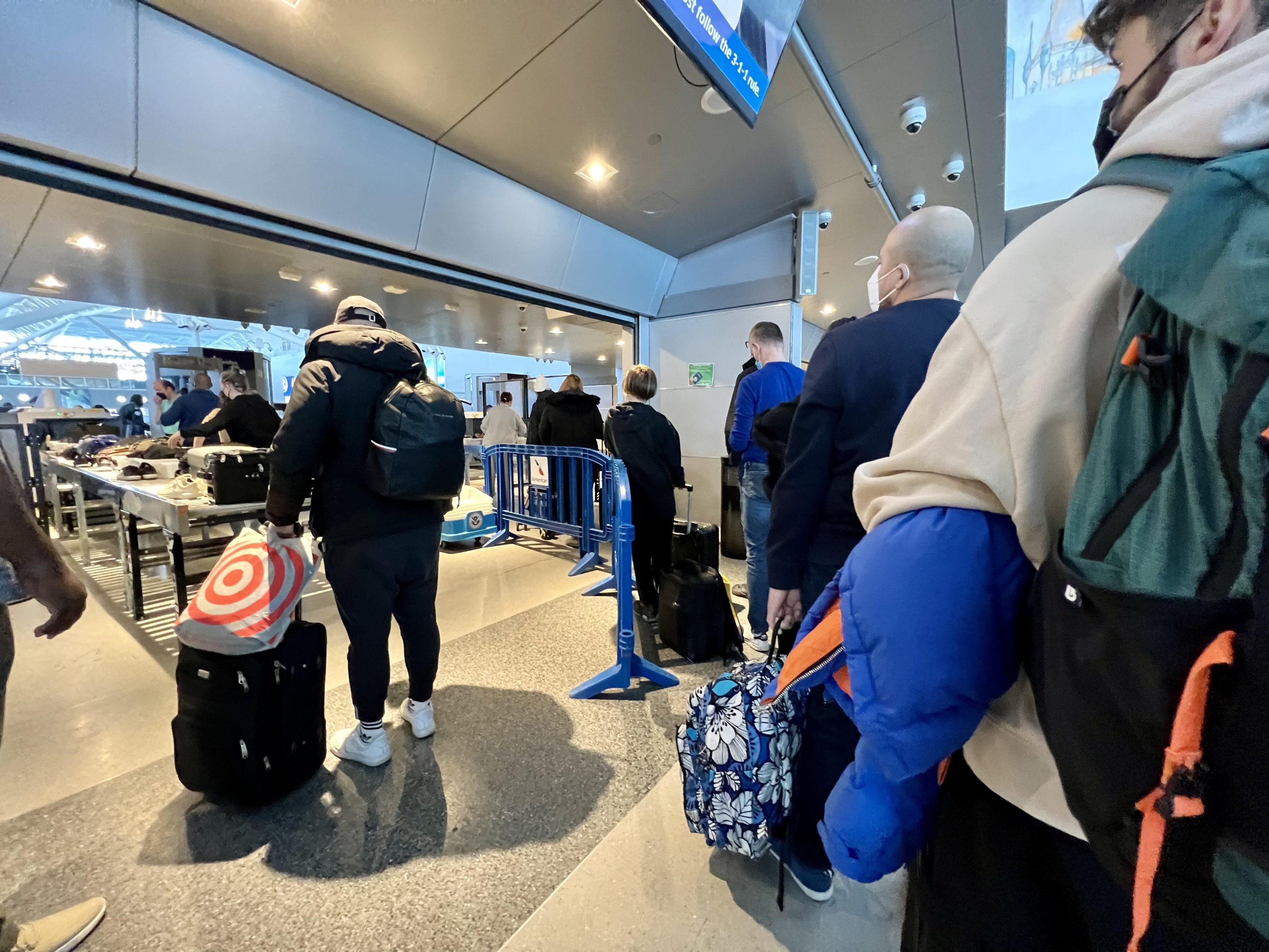 American Airlines Flagship Business JFK hold up at security