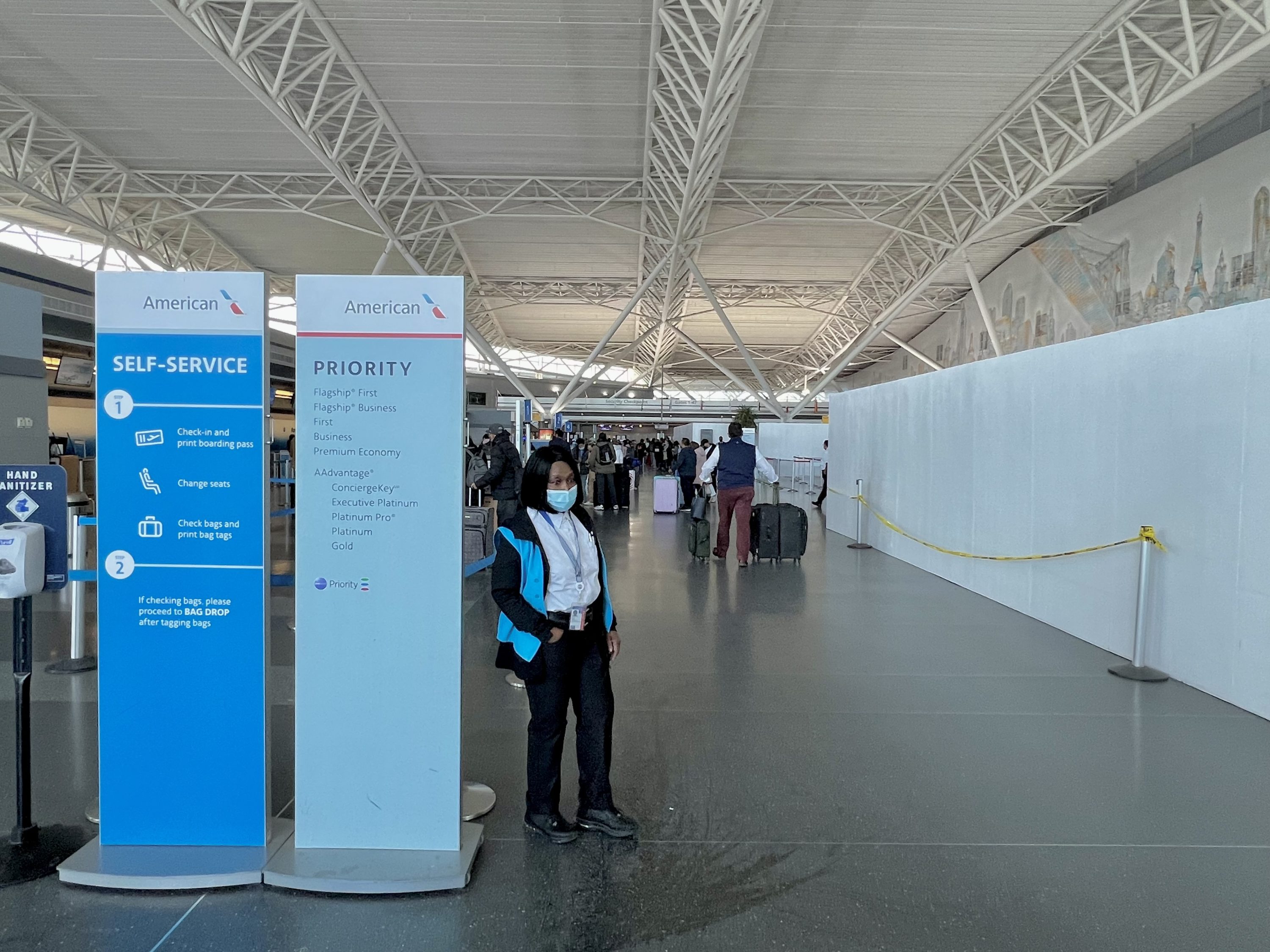 American Airlines Flagship Business JFK inside terminal under construction
