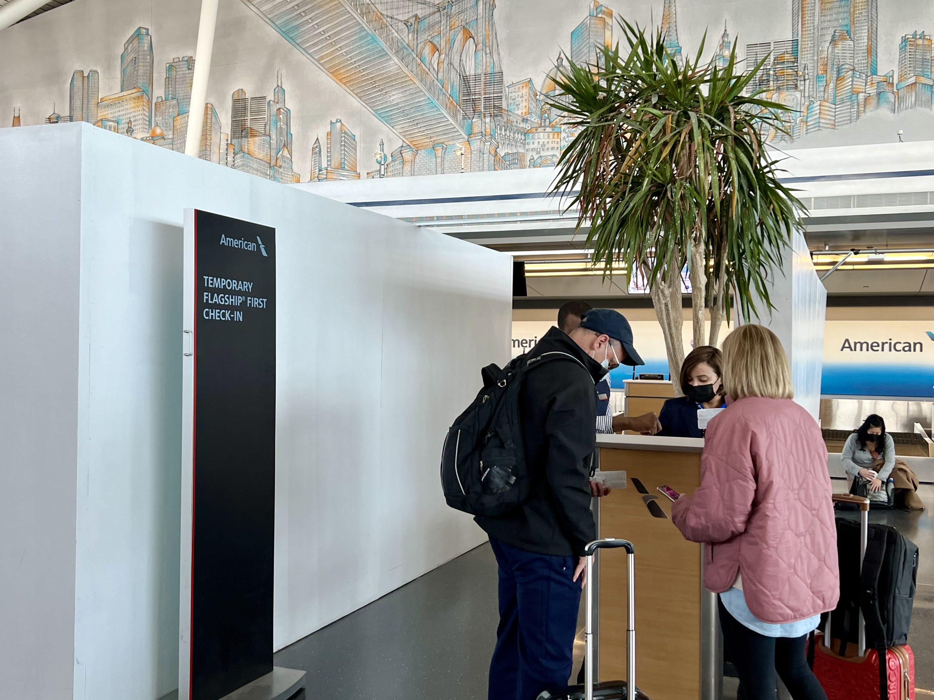 American Airlines Flagship Business JFK temporary Flagship First check in
