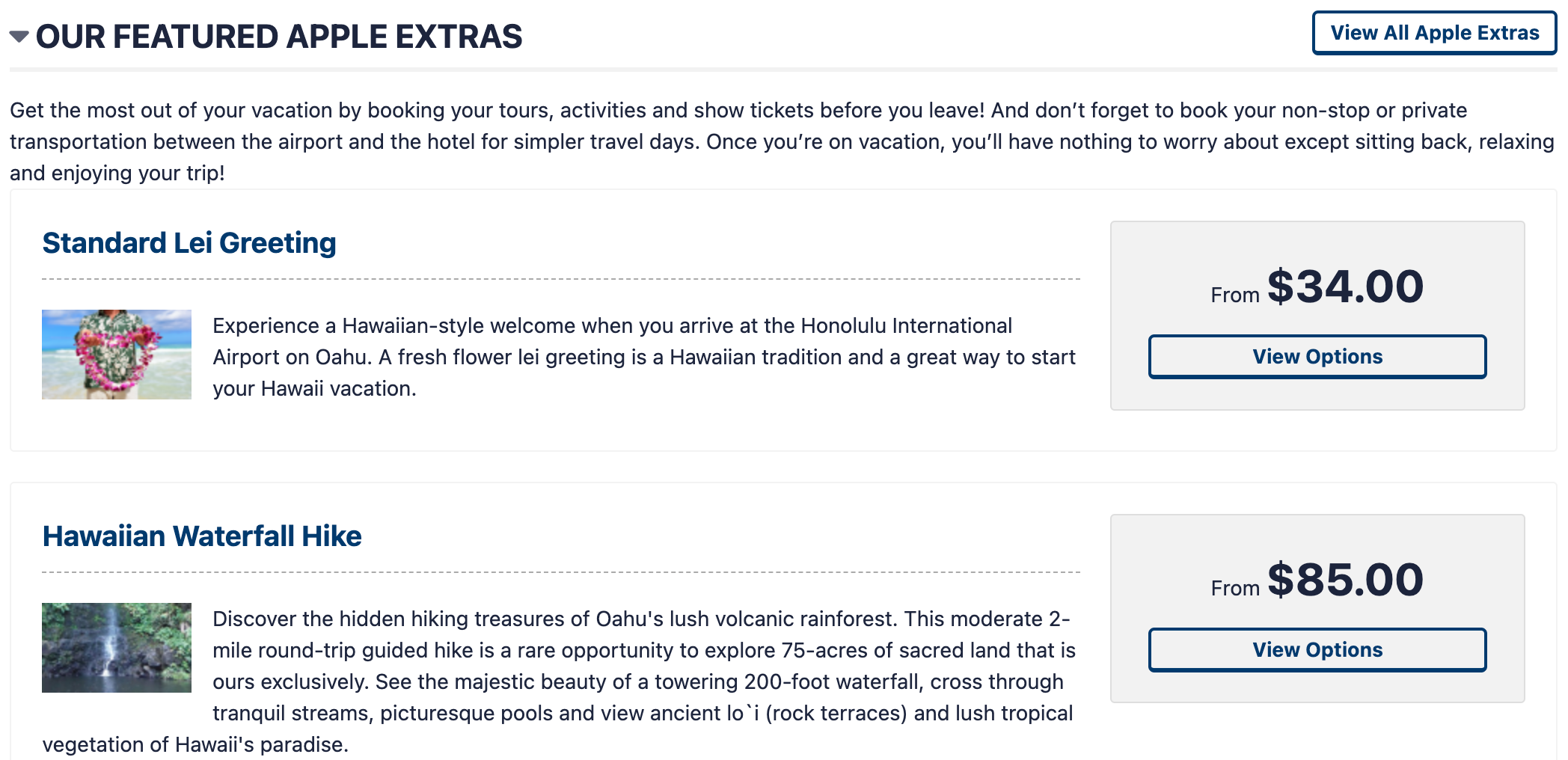 Apple Vacations Apple Extras 1