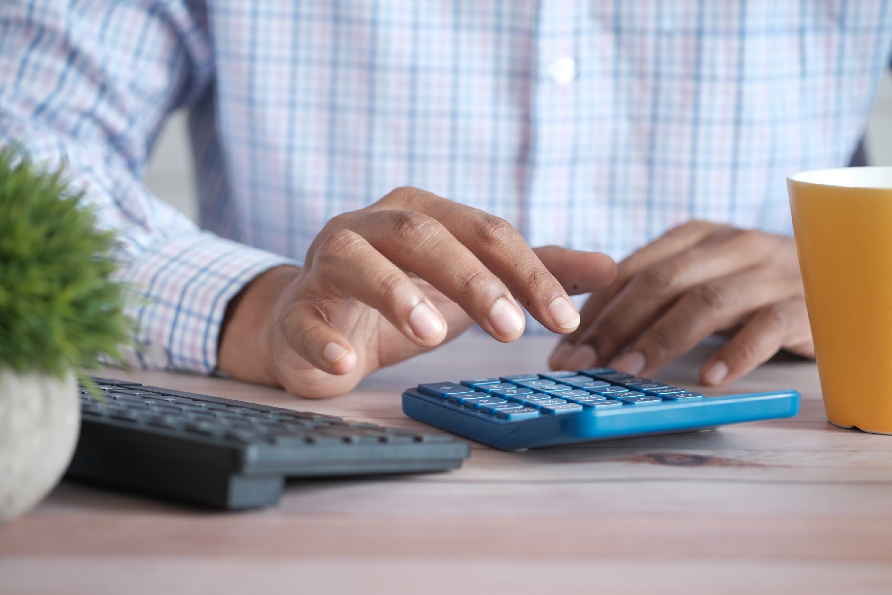 Man with calculator