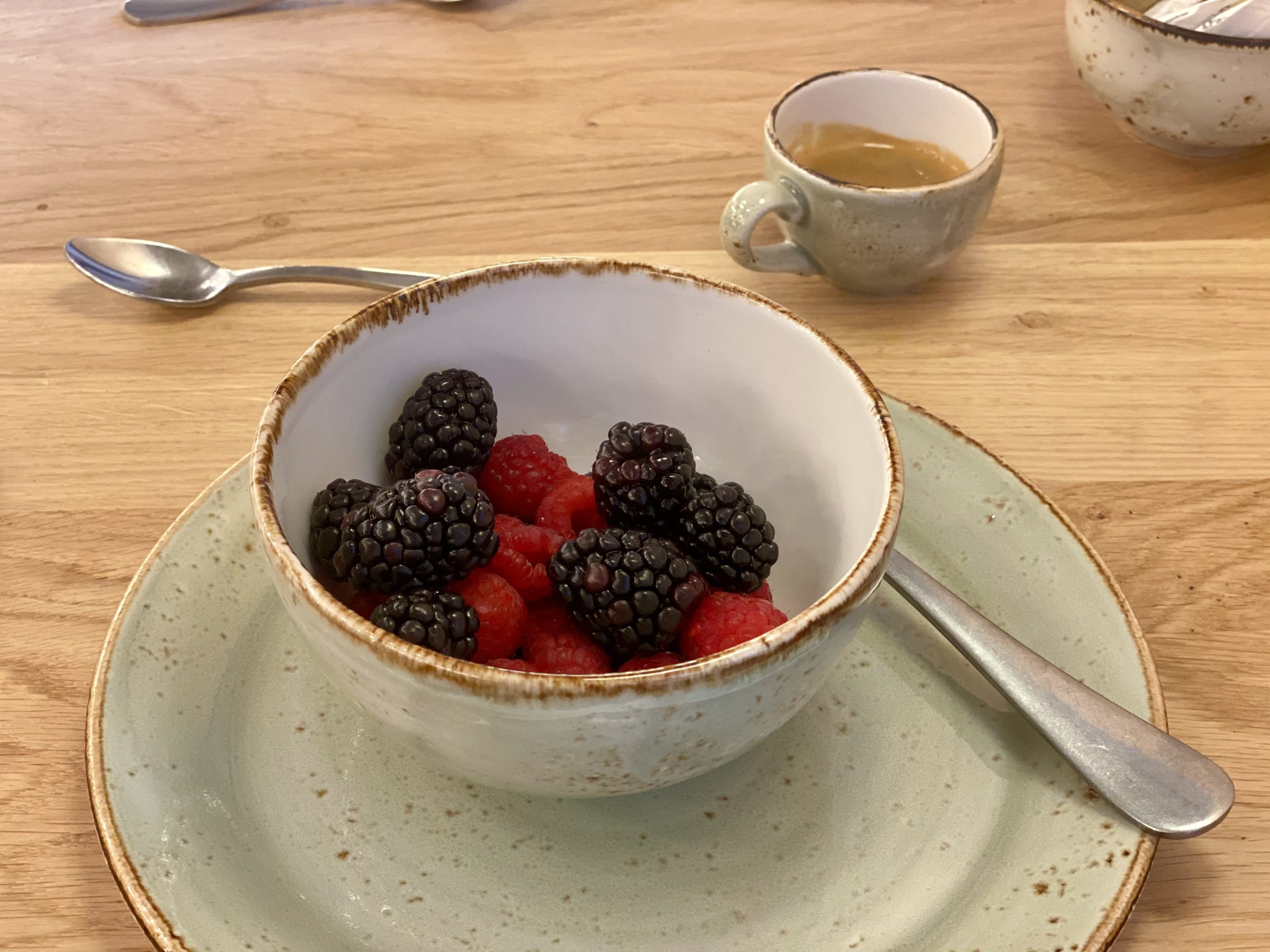 Canopy by Hilton London City breakfast fruit and espresso