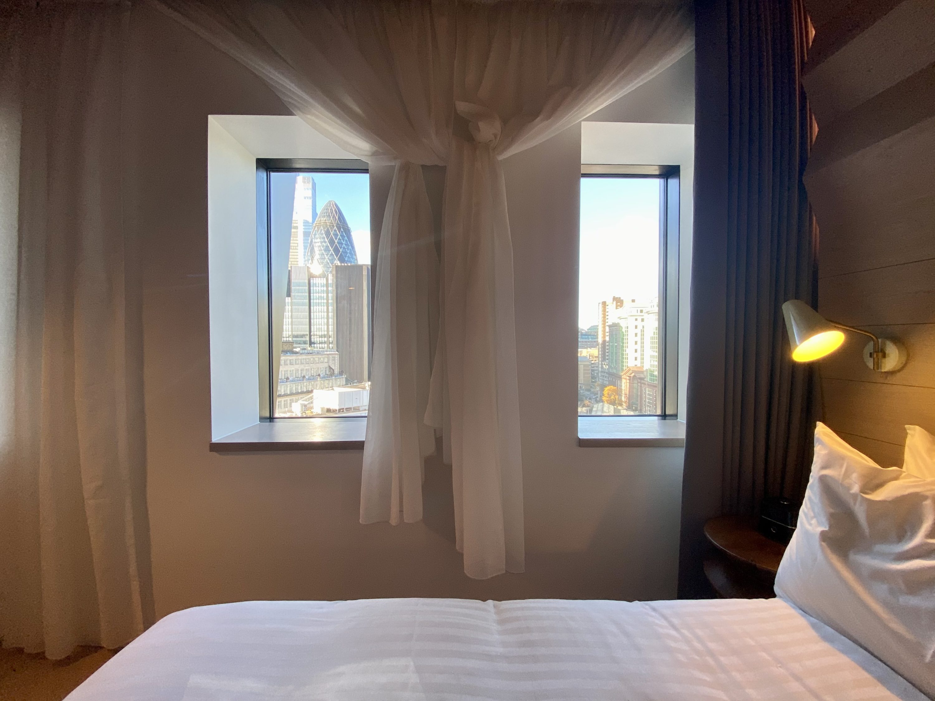 Canopy by Hilton London City drapes tied back
