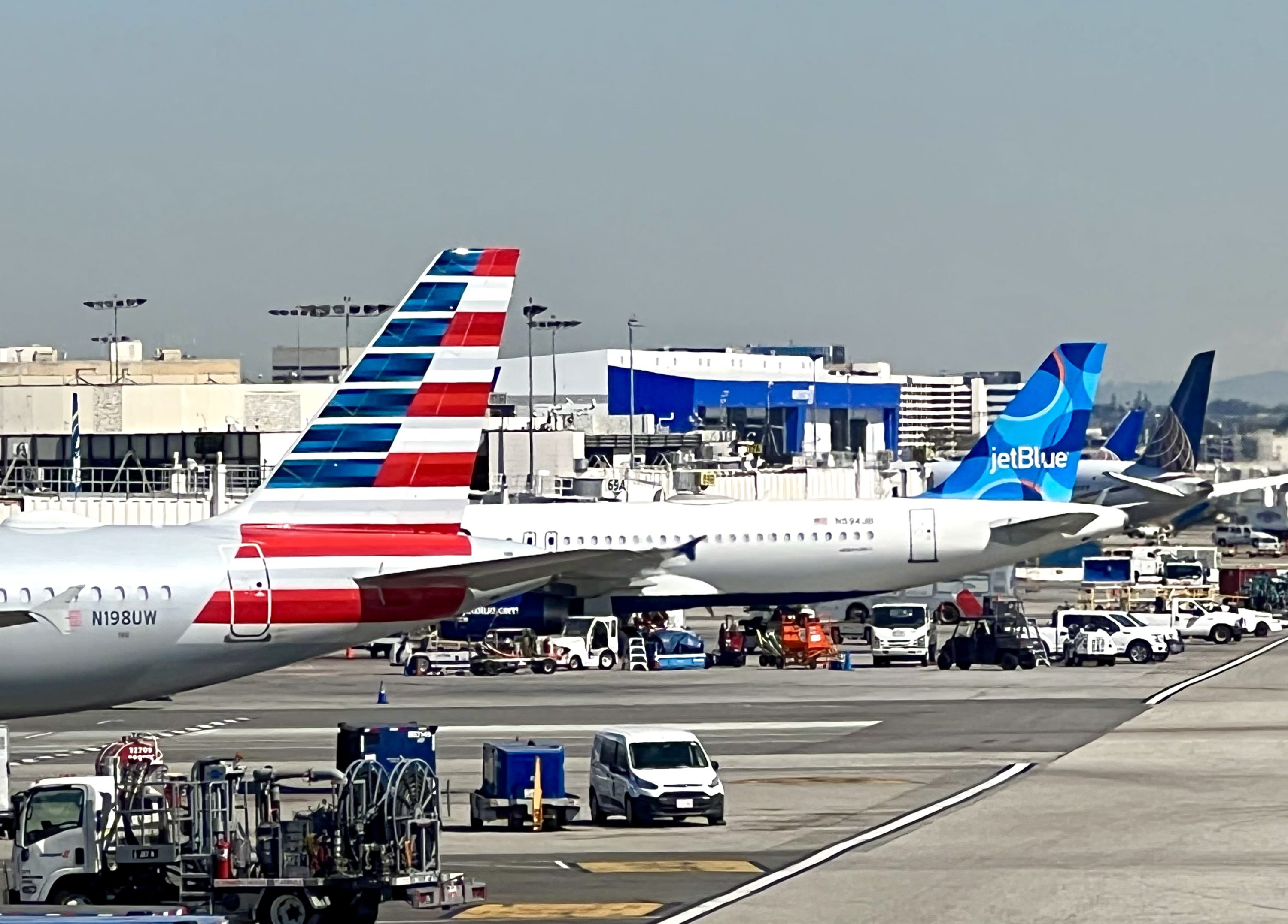 American Airlines and JetBlue at LAX