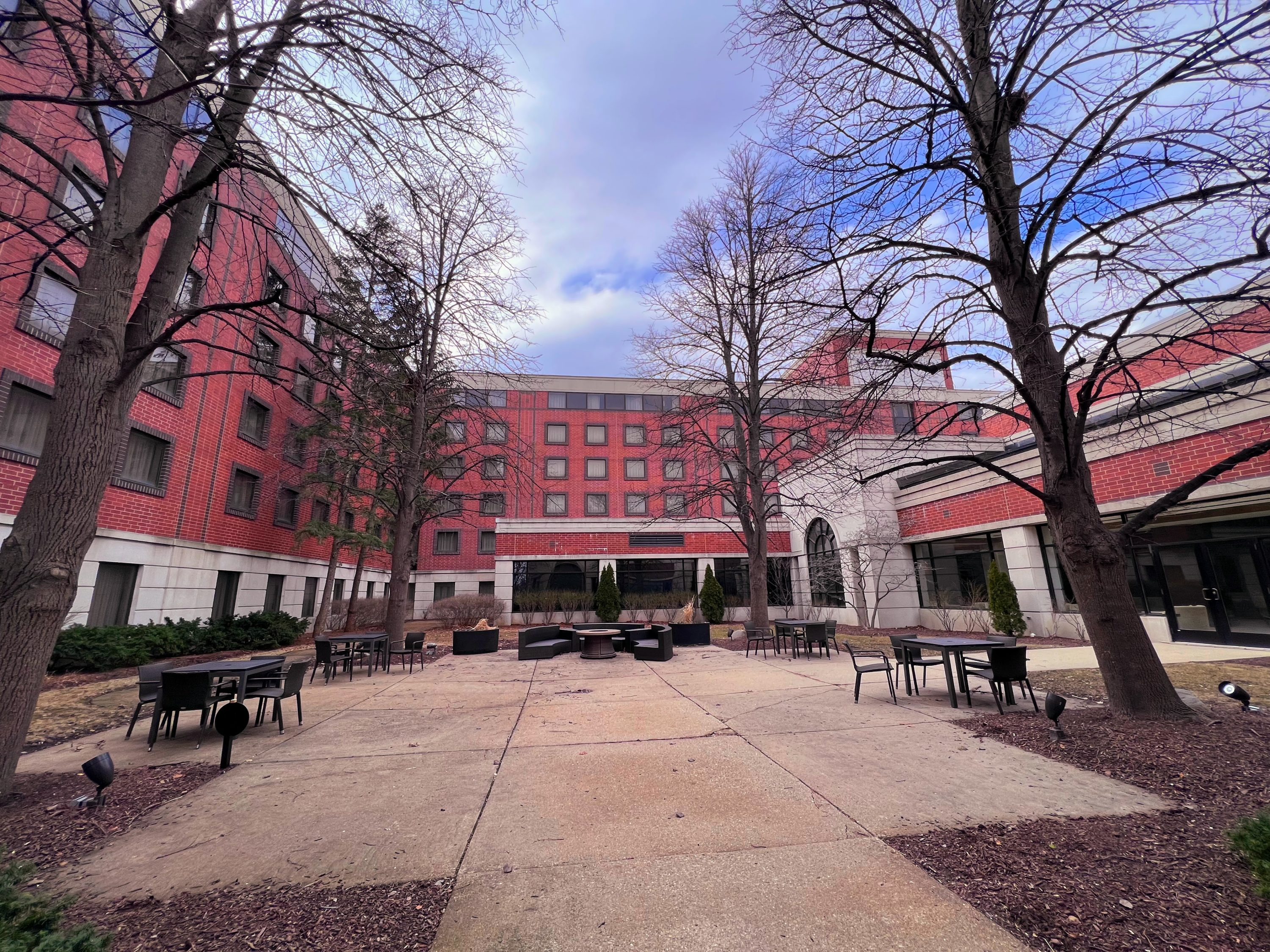 Outside courtyard at Hyatt Regency Deerfield