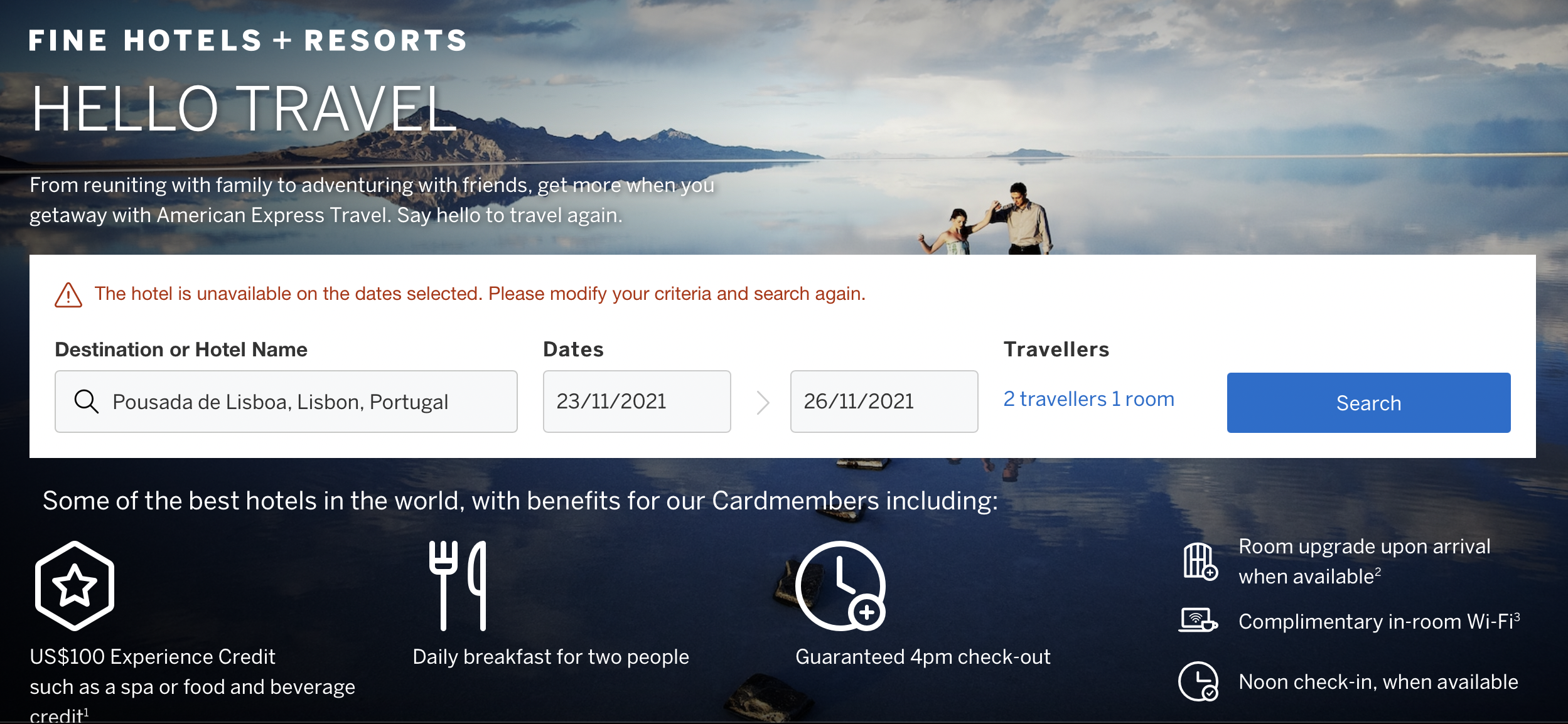 Amex Travel no availability