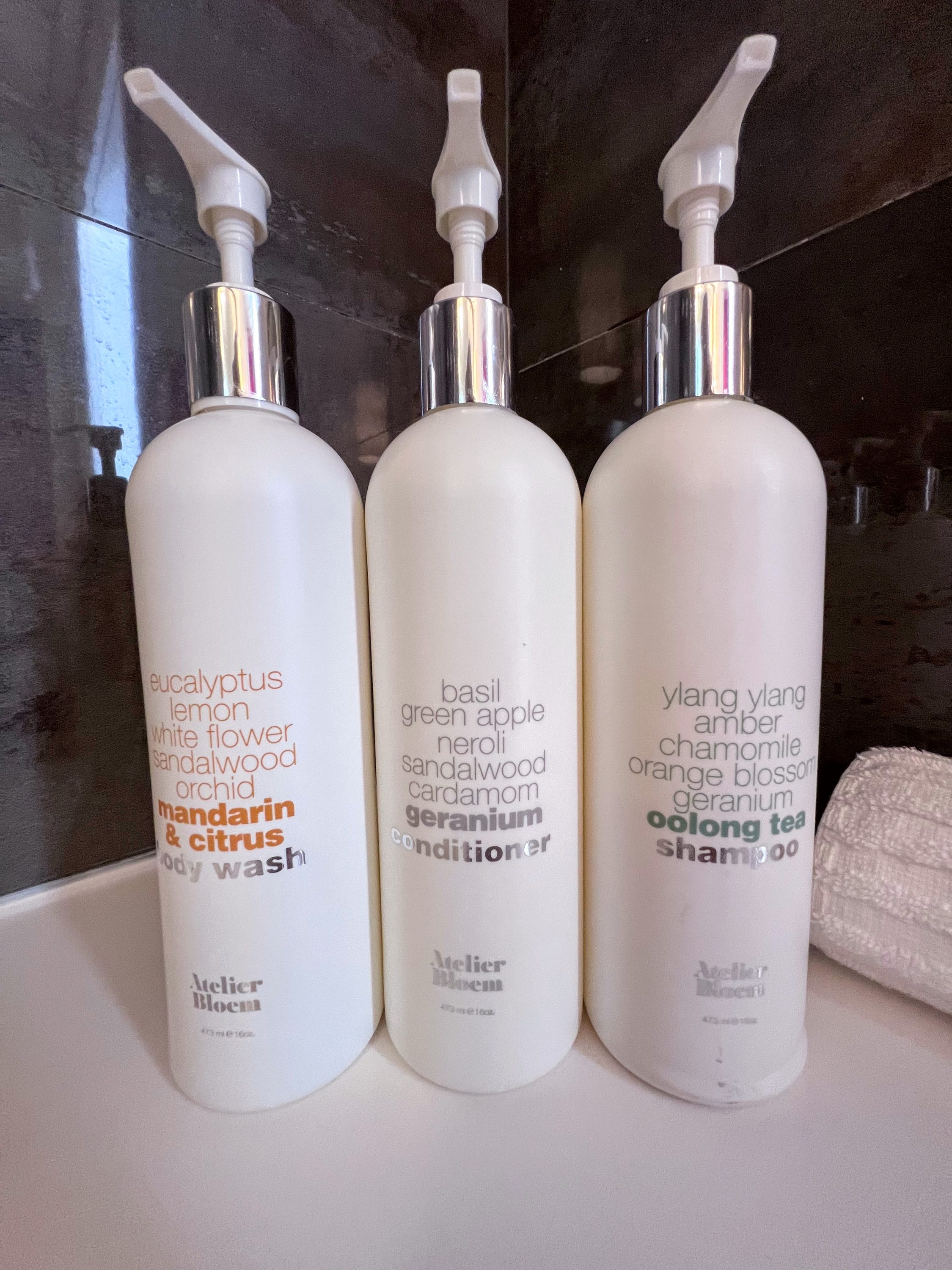 Atelier Bloom shower products at Kimpton Seafire