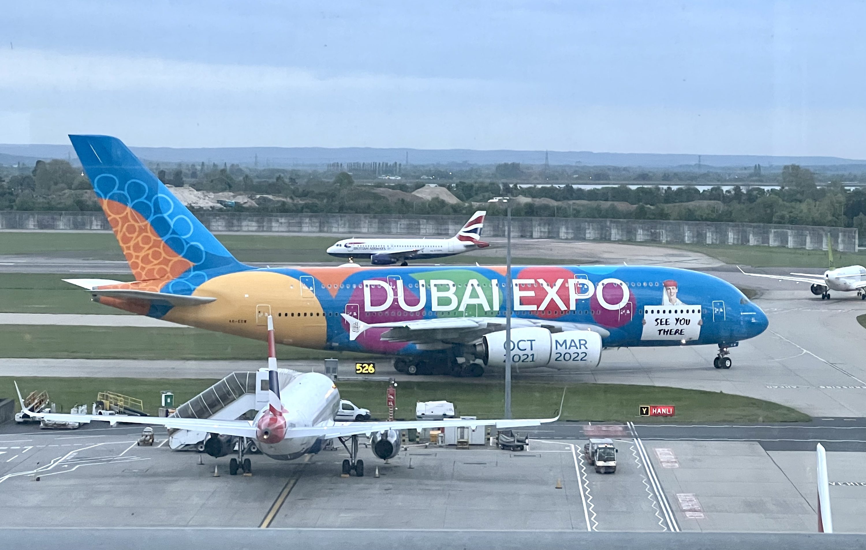 British Airways Boeing 777 300 Club Suite Emirates Dubai EXPO livery