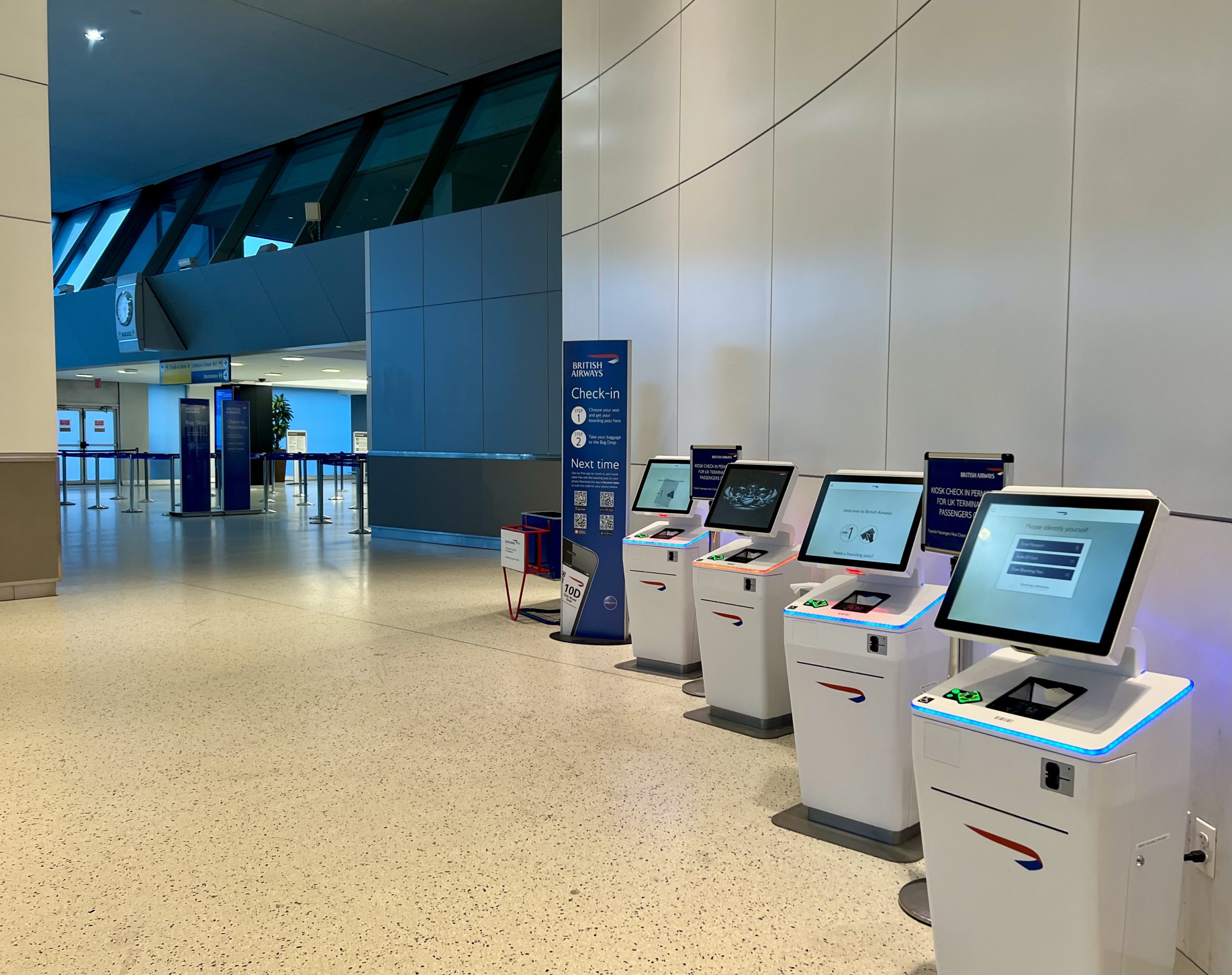 British Airways Boeing 777 300 Club Suite JFK BA kiosk