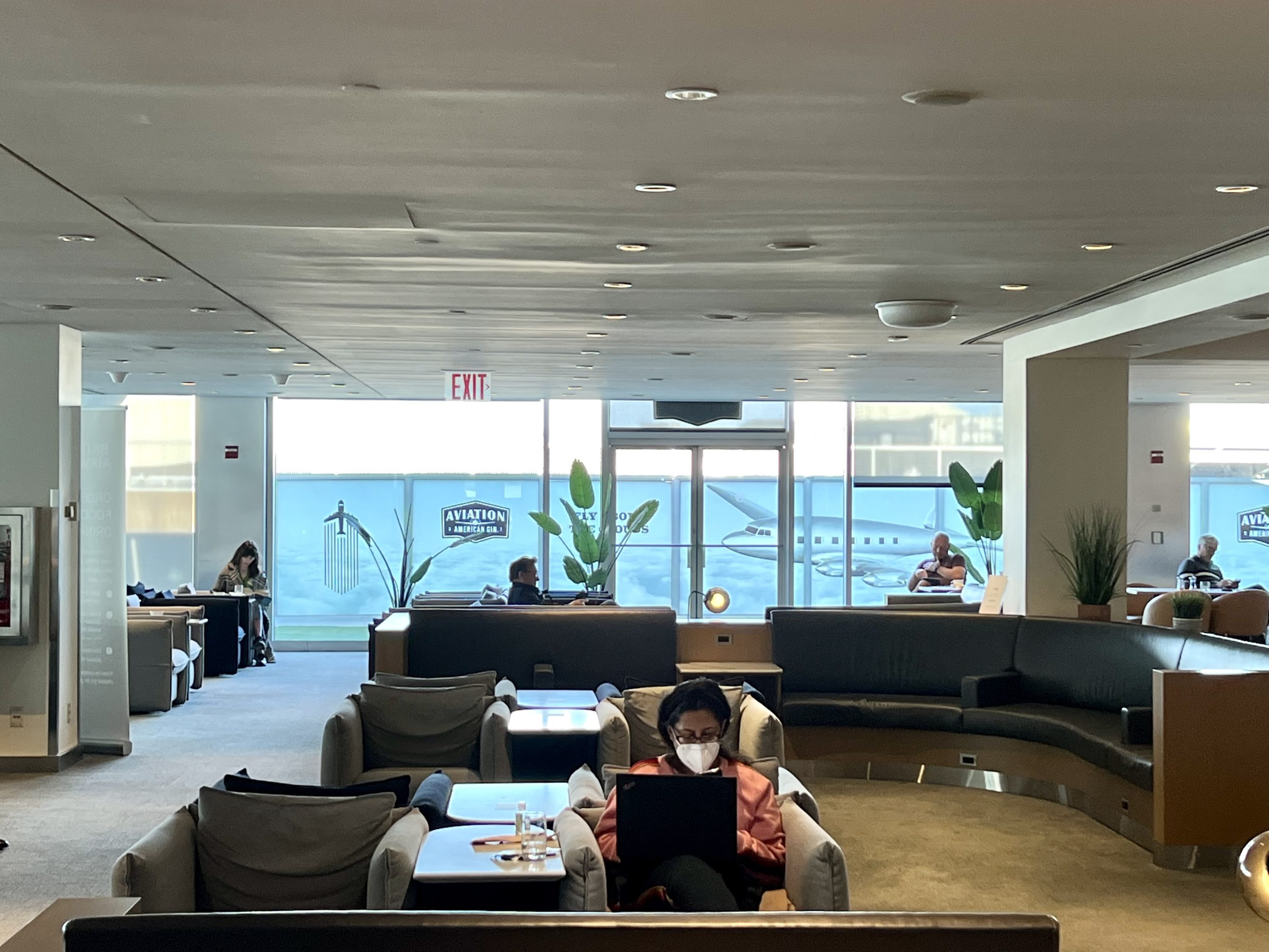 British Airways Boeing 777 300 Club Suite JFK Galleries Lounge comfy seating and closed terrace