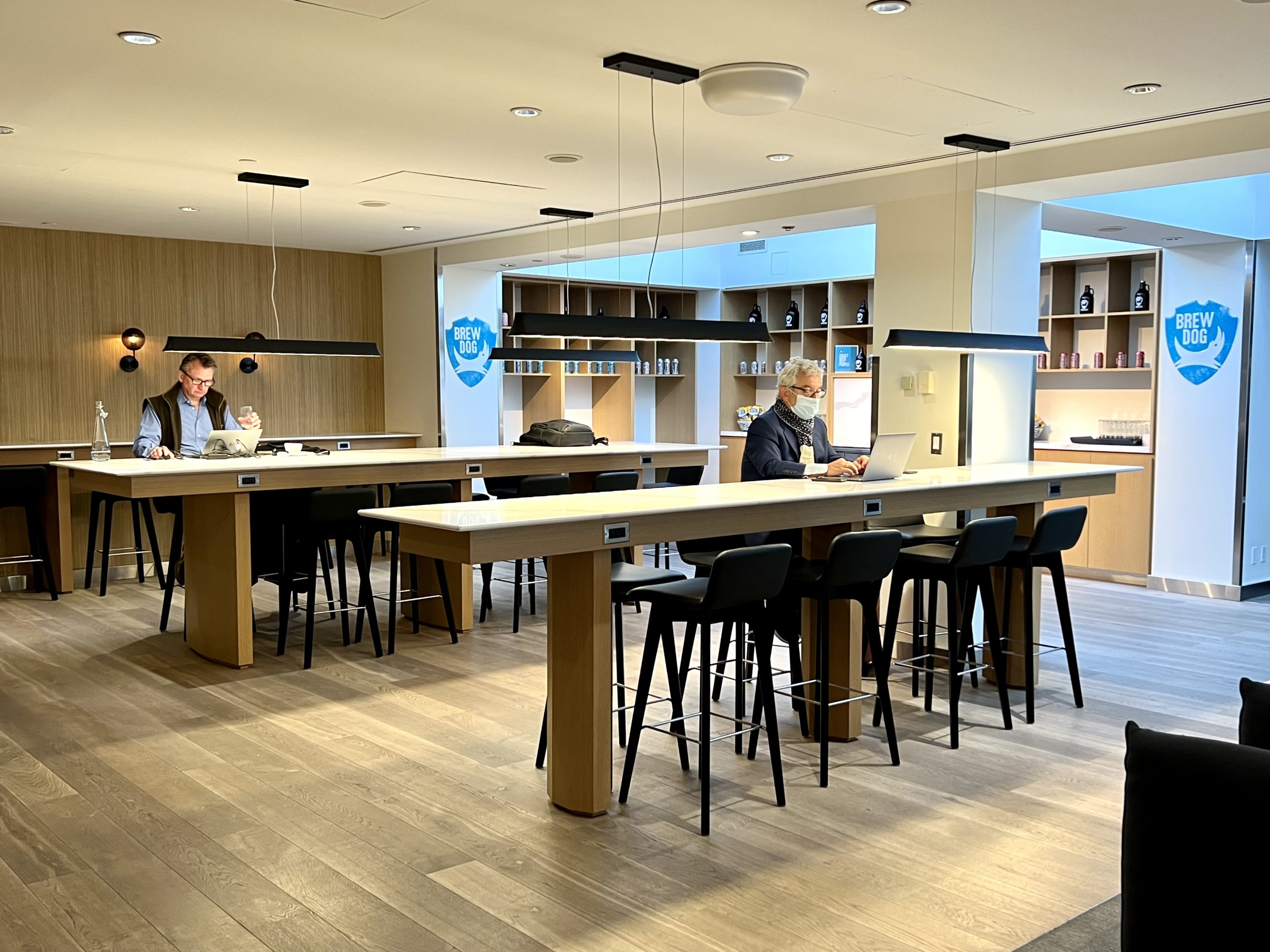 British Airways Boeing 777 300 Club Suite JFK Galleries Lounge high table seating