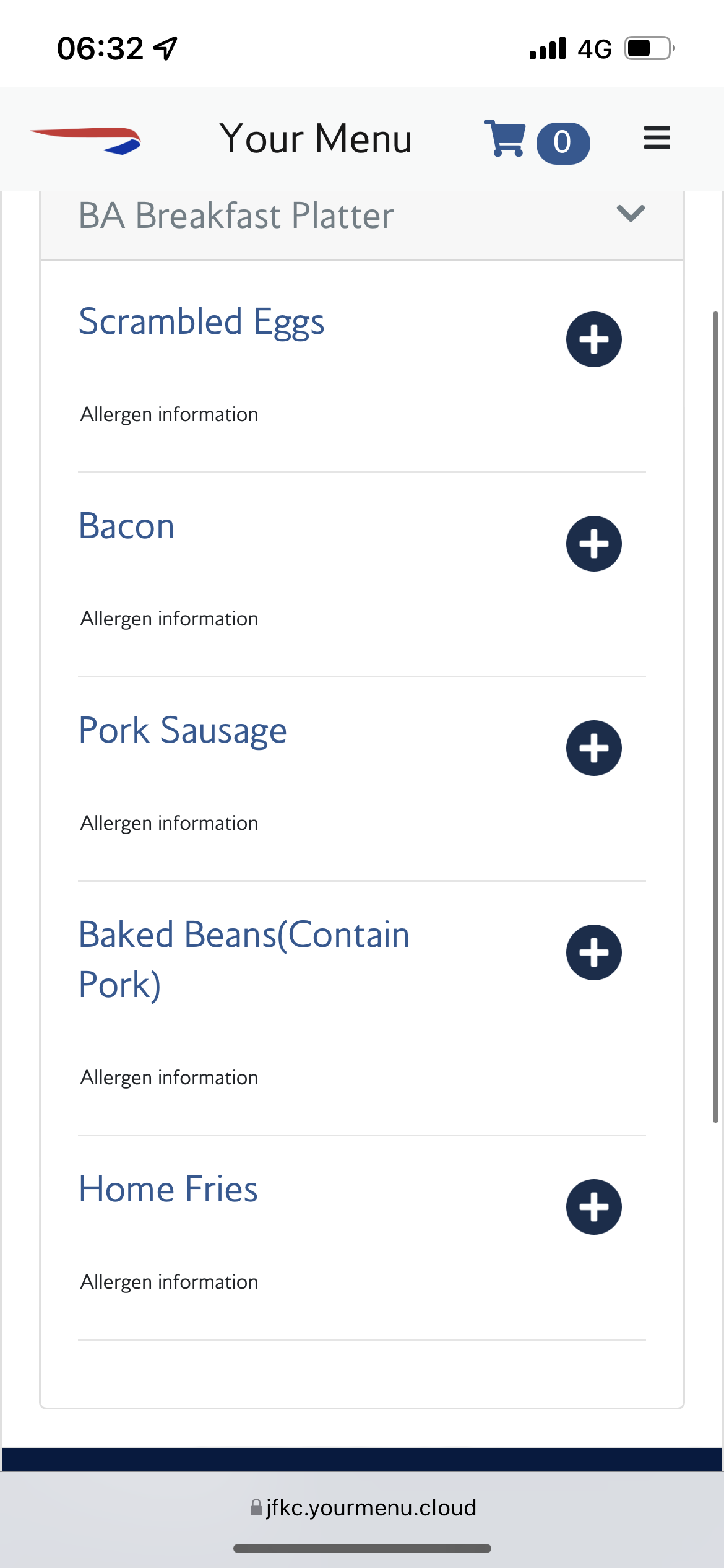 British Airways Boeing 777 300 Club Suite JFK Galleries Lounge menu