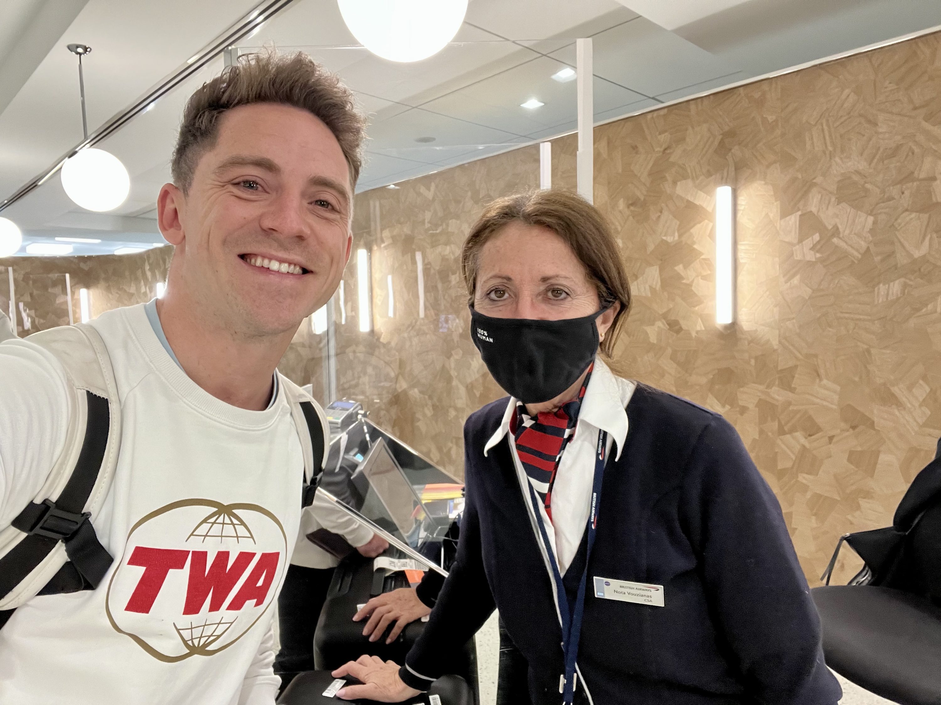 British Airways Boeing 777 300 Club Suite JFK check in agent Nona