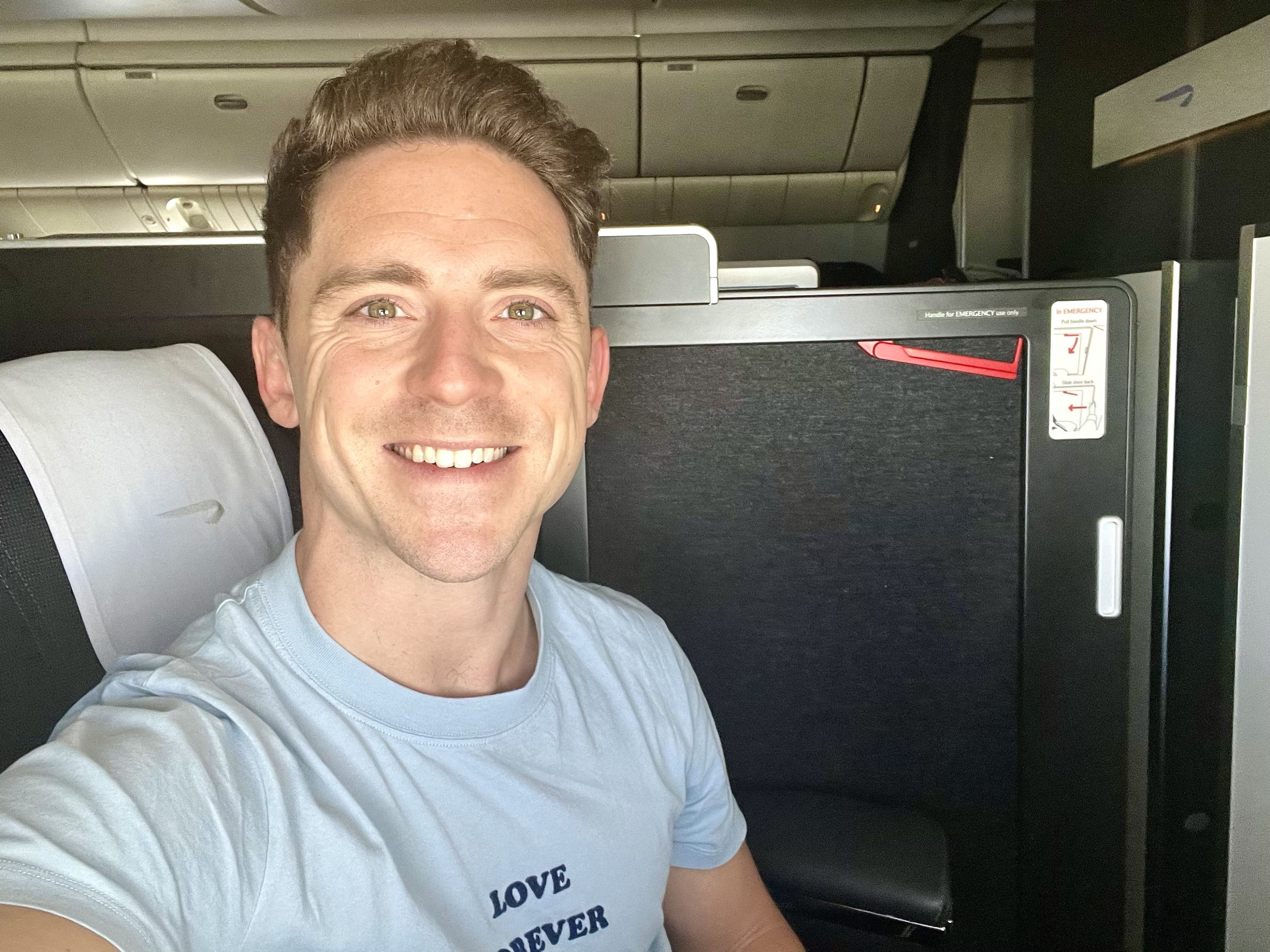 British Airways Boeing 777 300 Club Suite enclosed suite selfie