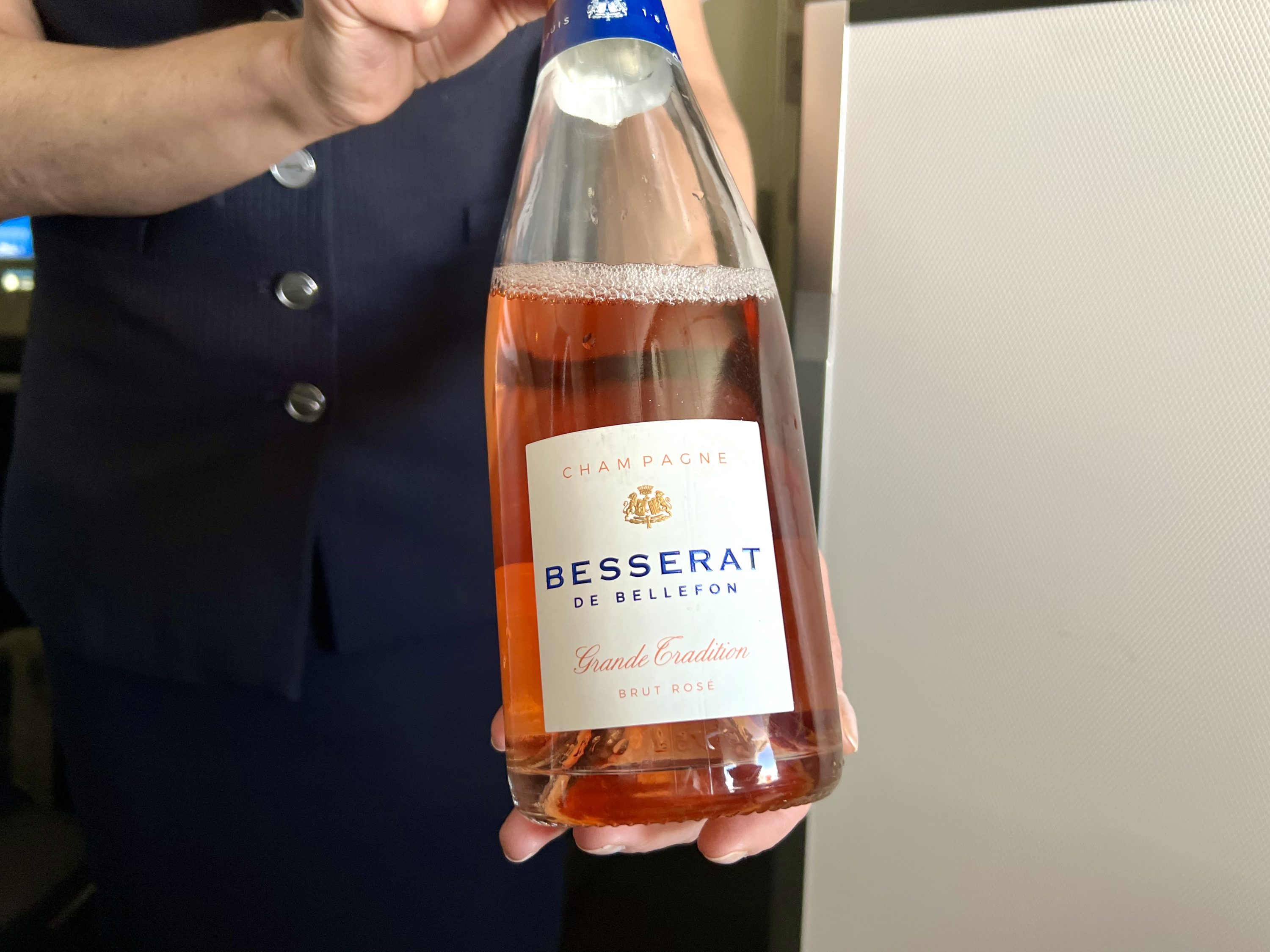 British Airways Boeing 777 300 Club Suite f&b rosé Champagne