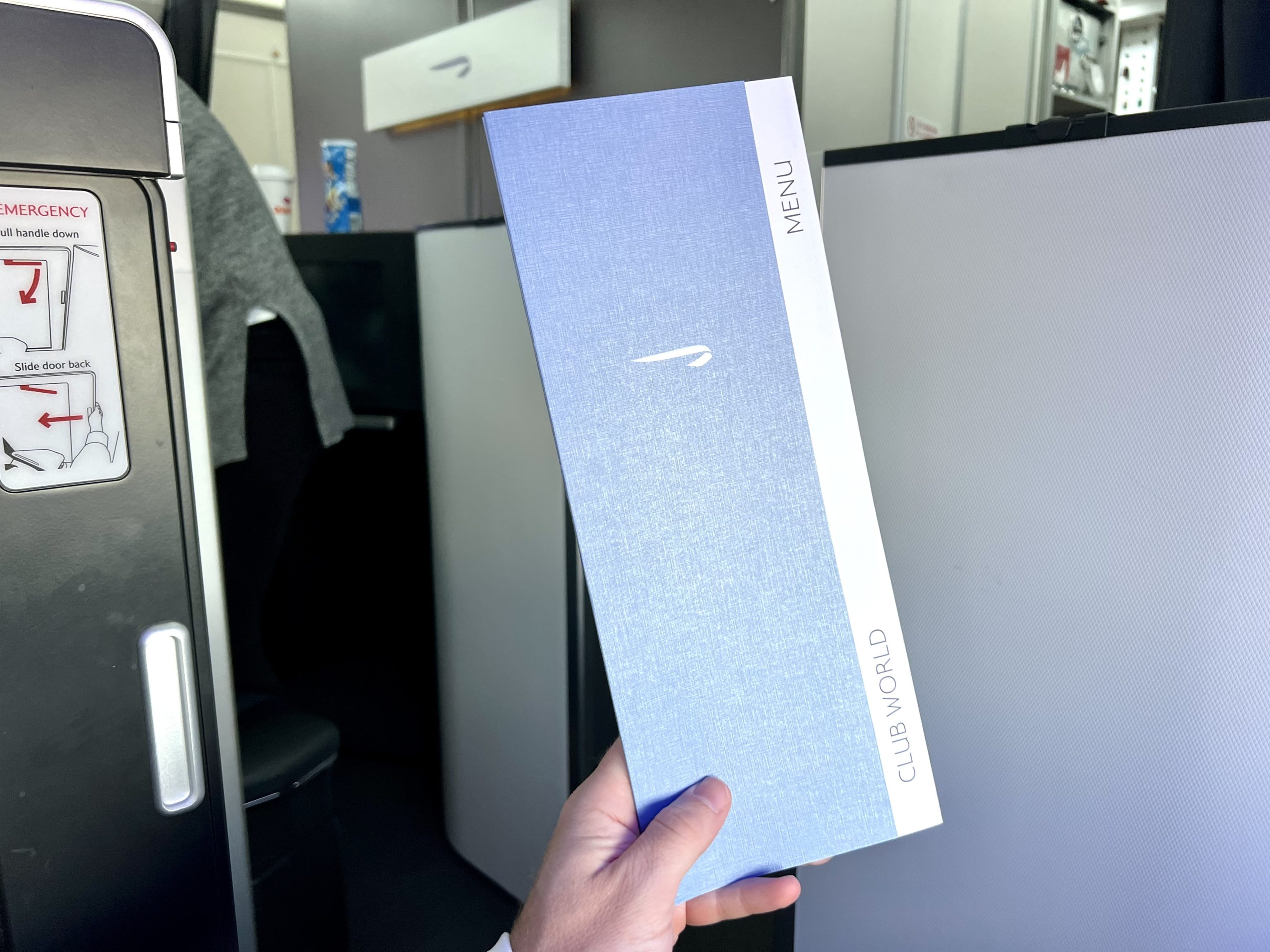 British Airways Boeing 777 300 Club Suite menu