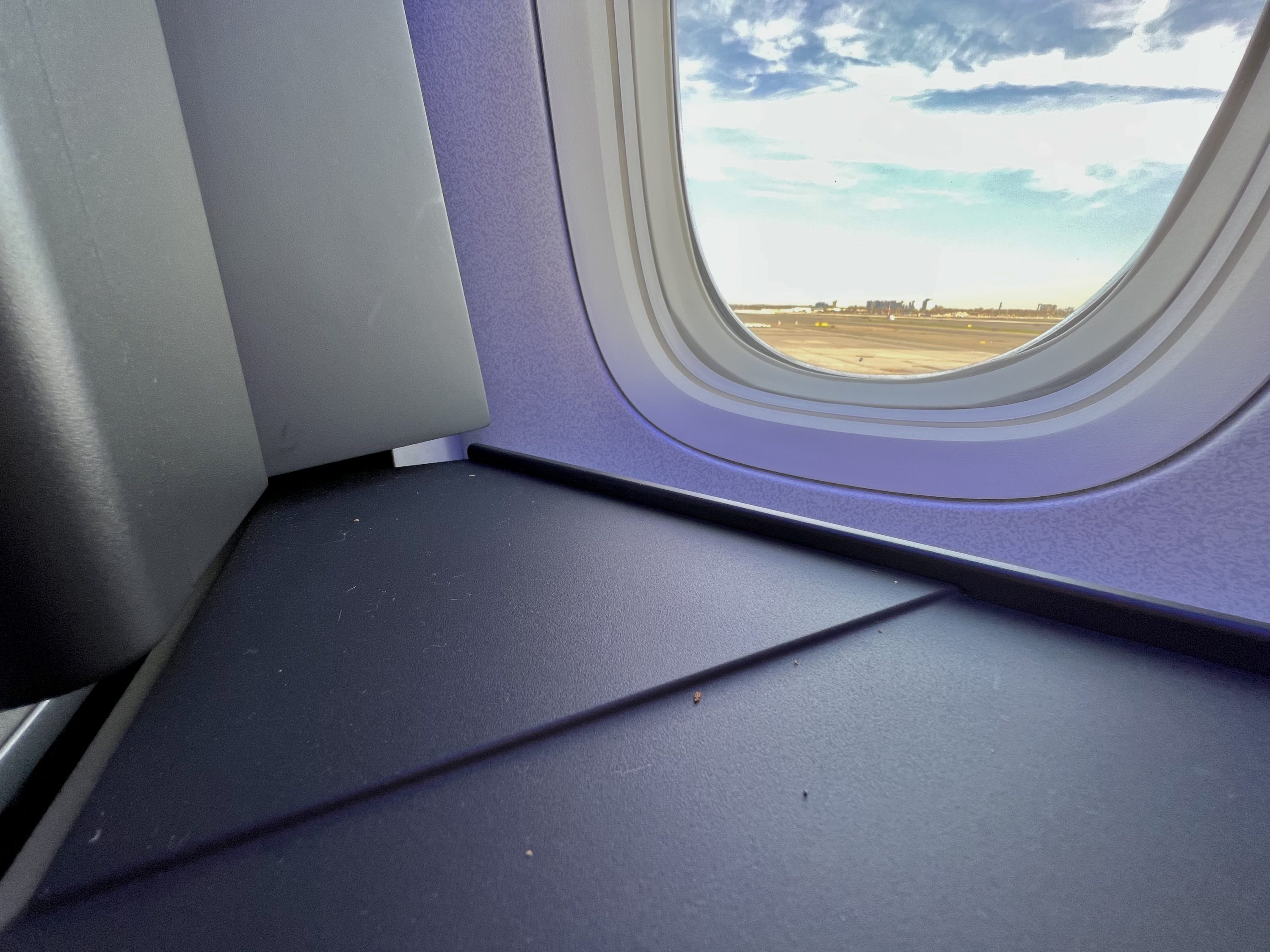 British Airways Boeing 777 300 Club Suite seat dirt
