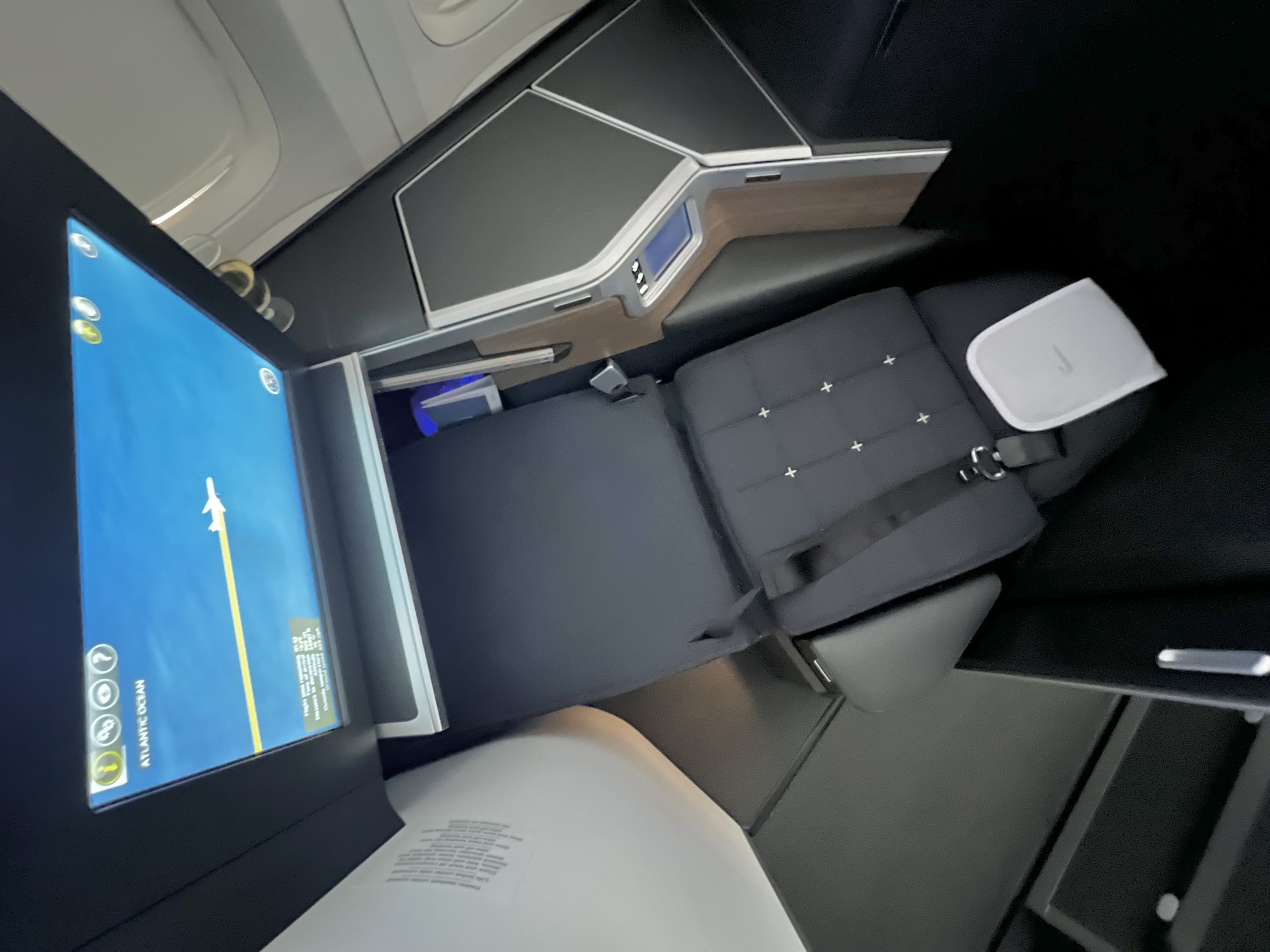 British Airways Boeing 777 300 Club Suite seat flat from above
