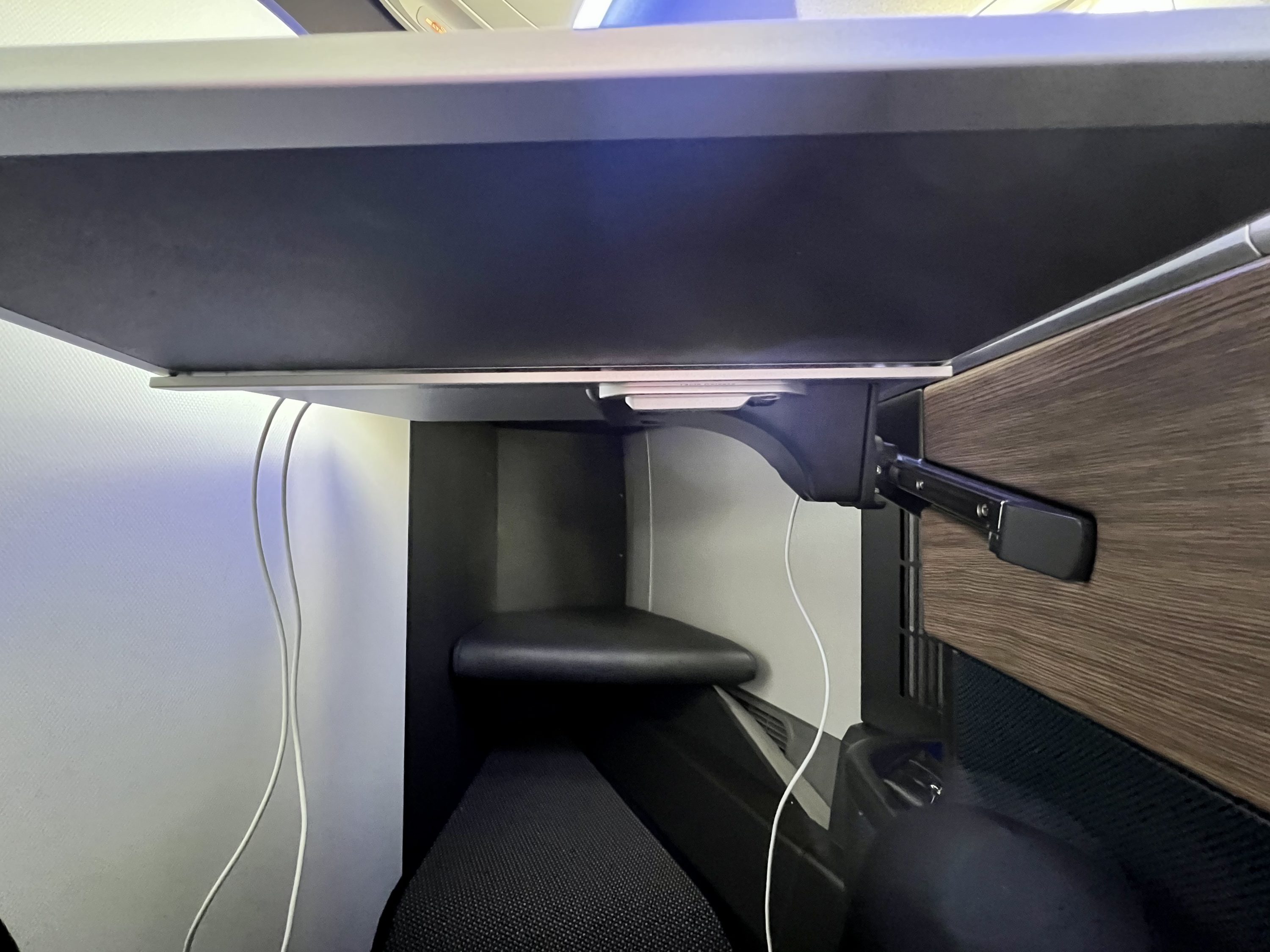 British Airways Boeing 777 300 Club Suite seat table release