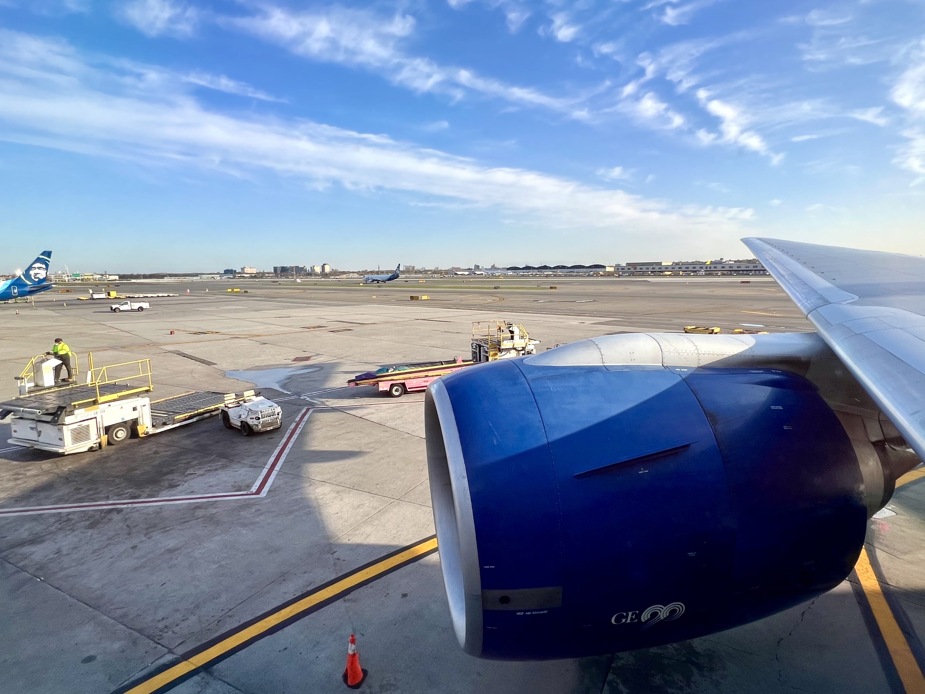 British Airways Boeing 777 300 Club Suite seat view at JFK