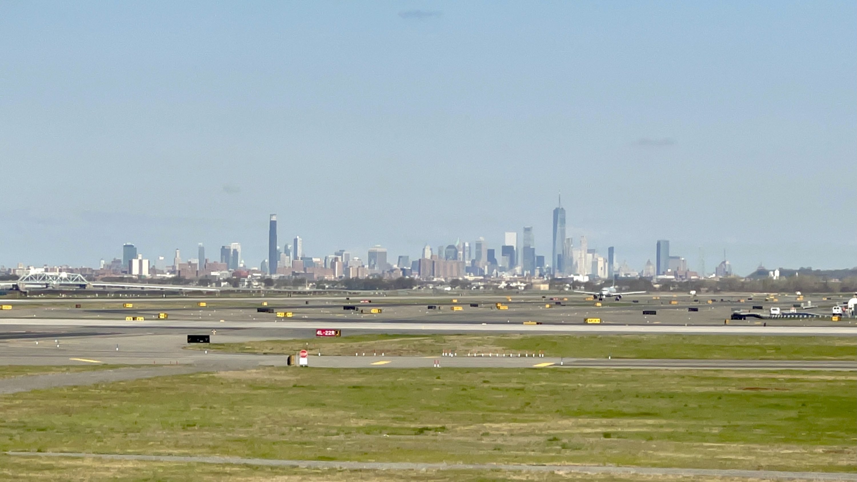 British Airways Boeing 777 300 Club Suite view of New York skyline