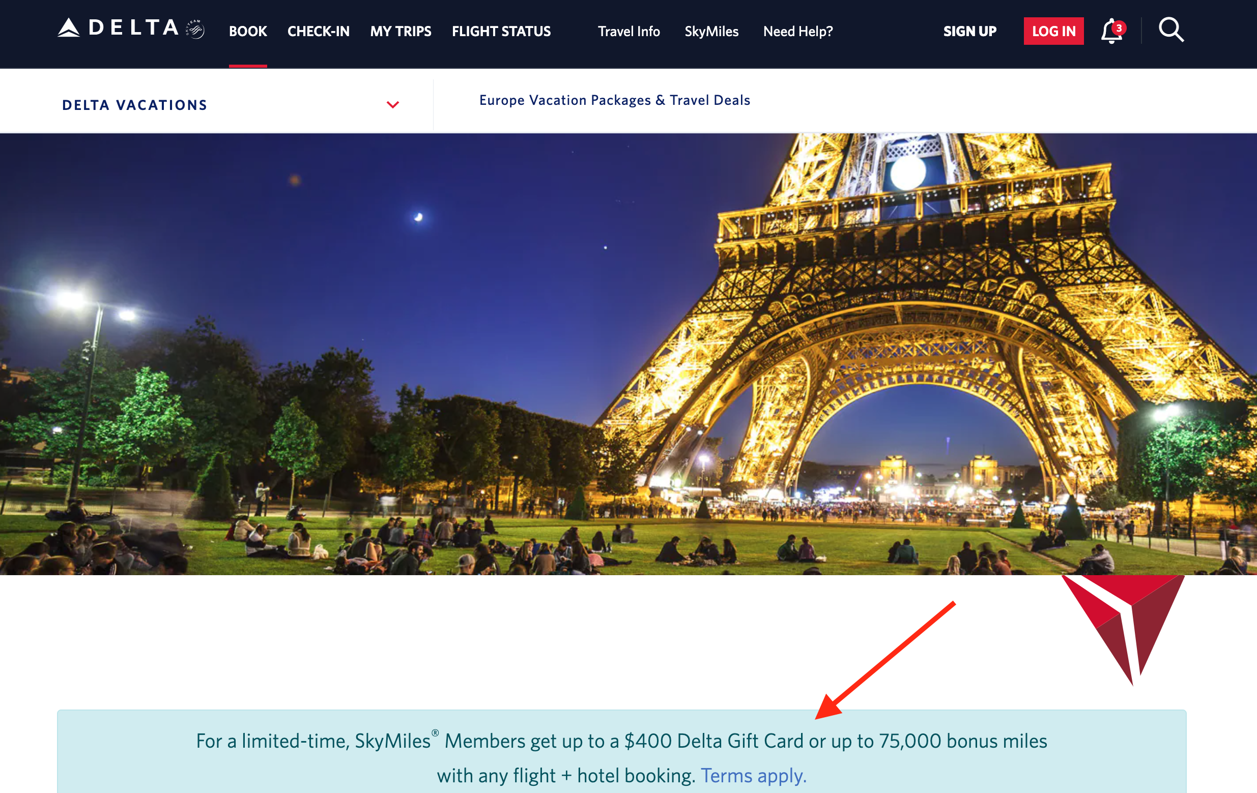 Delta Vacations European packages