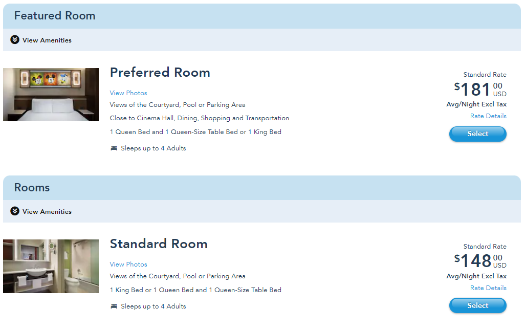 Disney All Star Movie Resort rates
