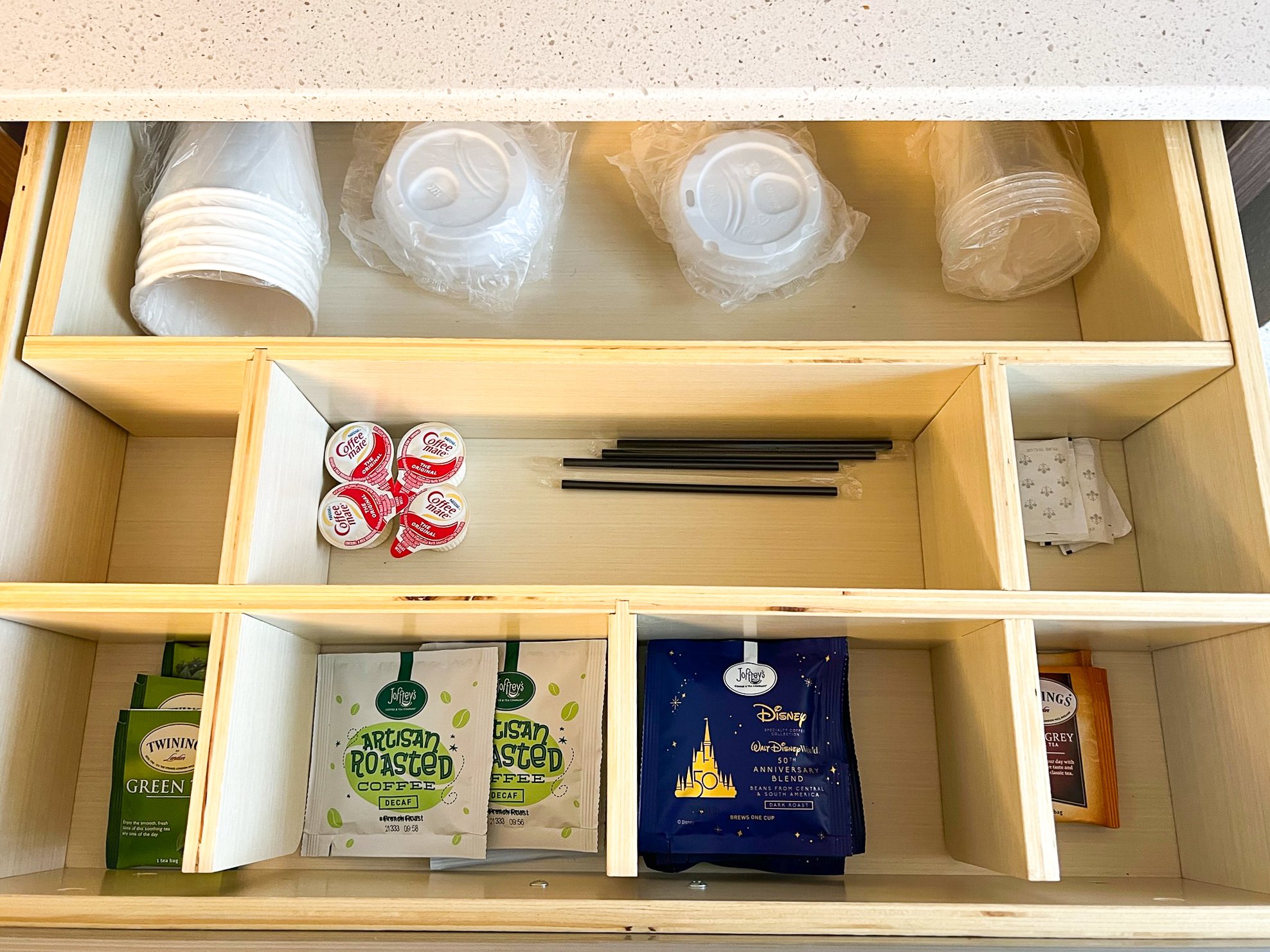 Disneys All Star Movie Resort Preferred room coffee and tea
