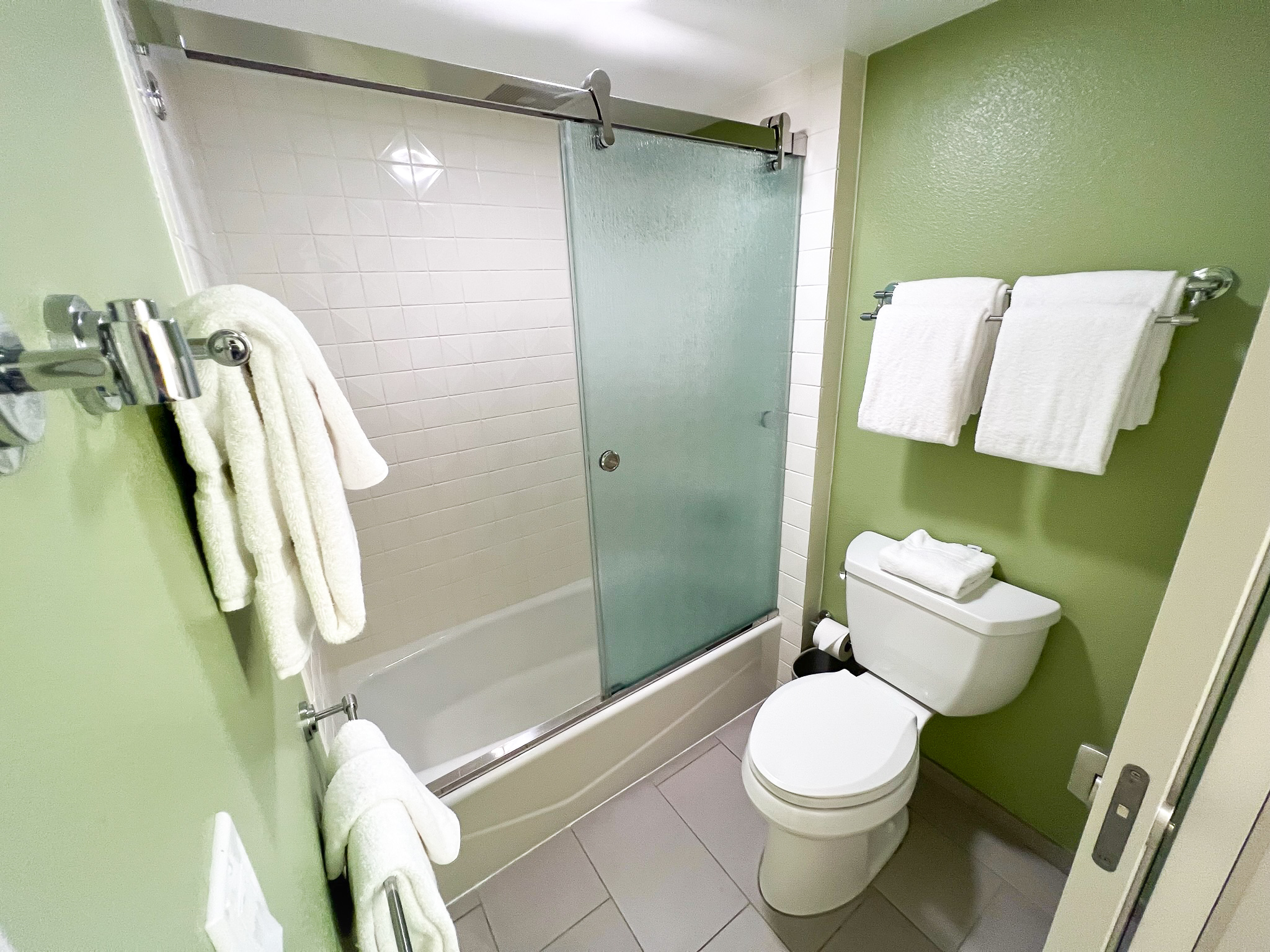 Disneys All Star Movie Resort Preferred room shower tub toilet