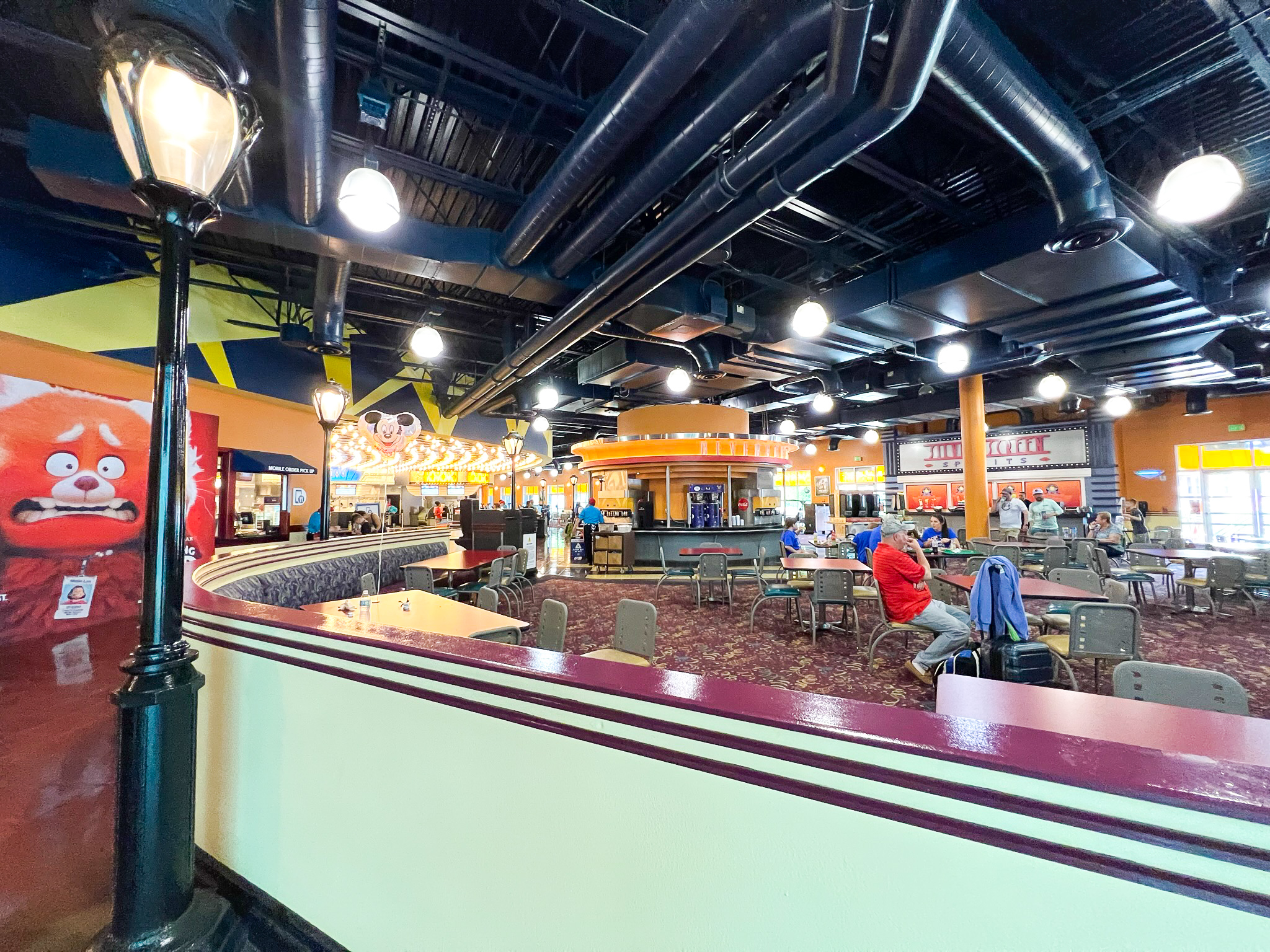 Disneys All Star Movie Resort food court seating