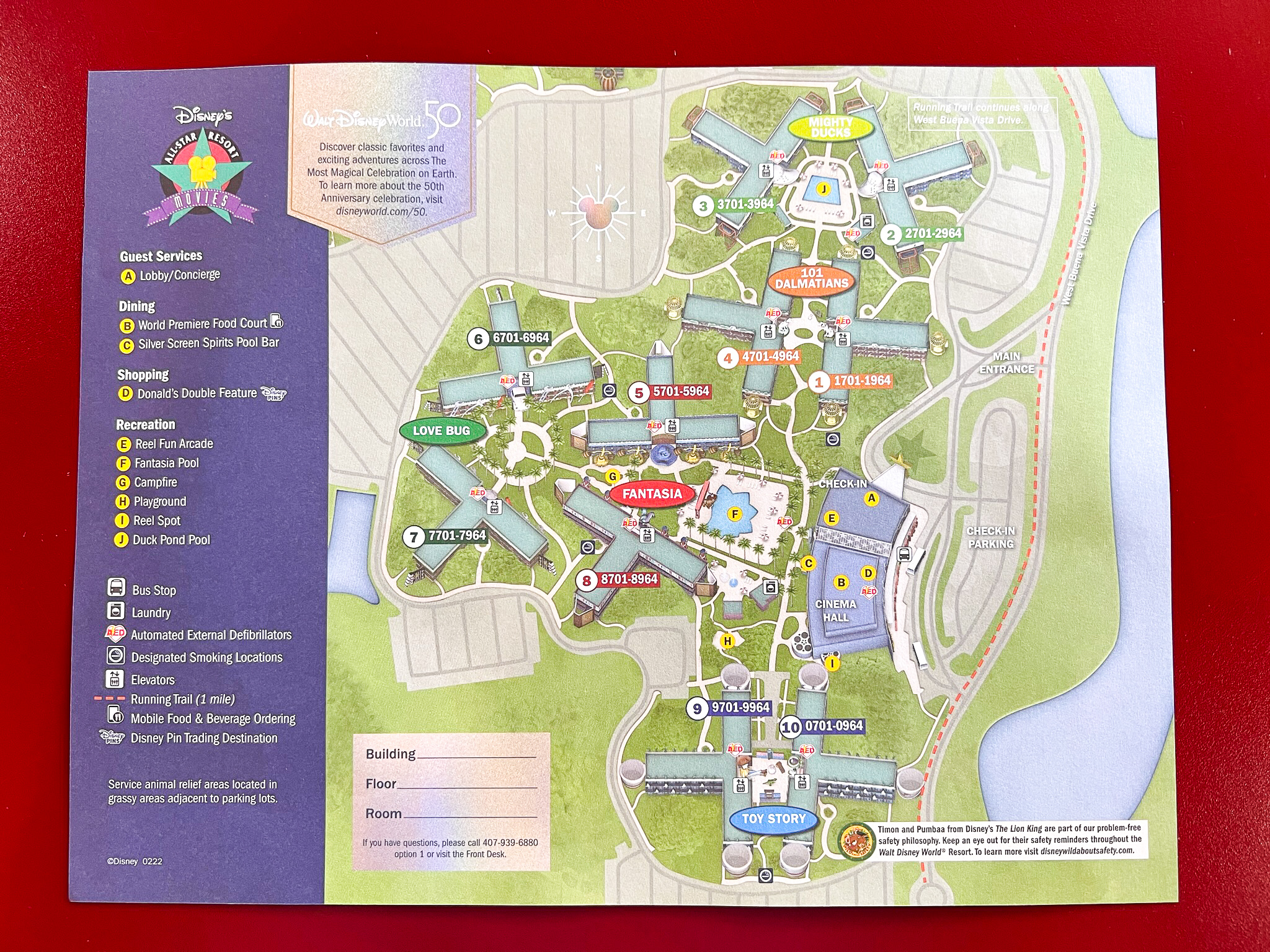 Disneys All Star Movie Resort map
