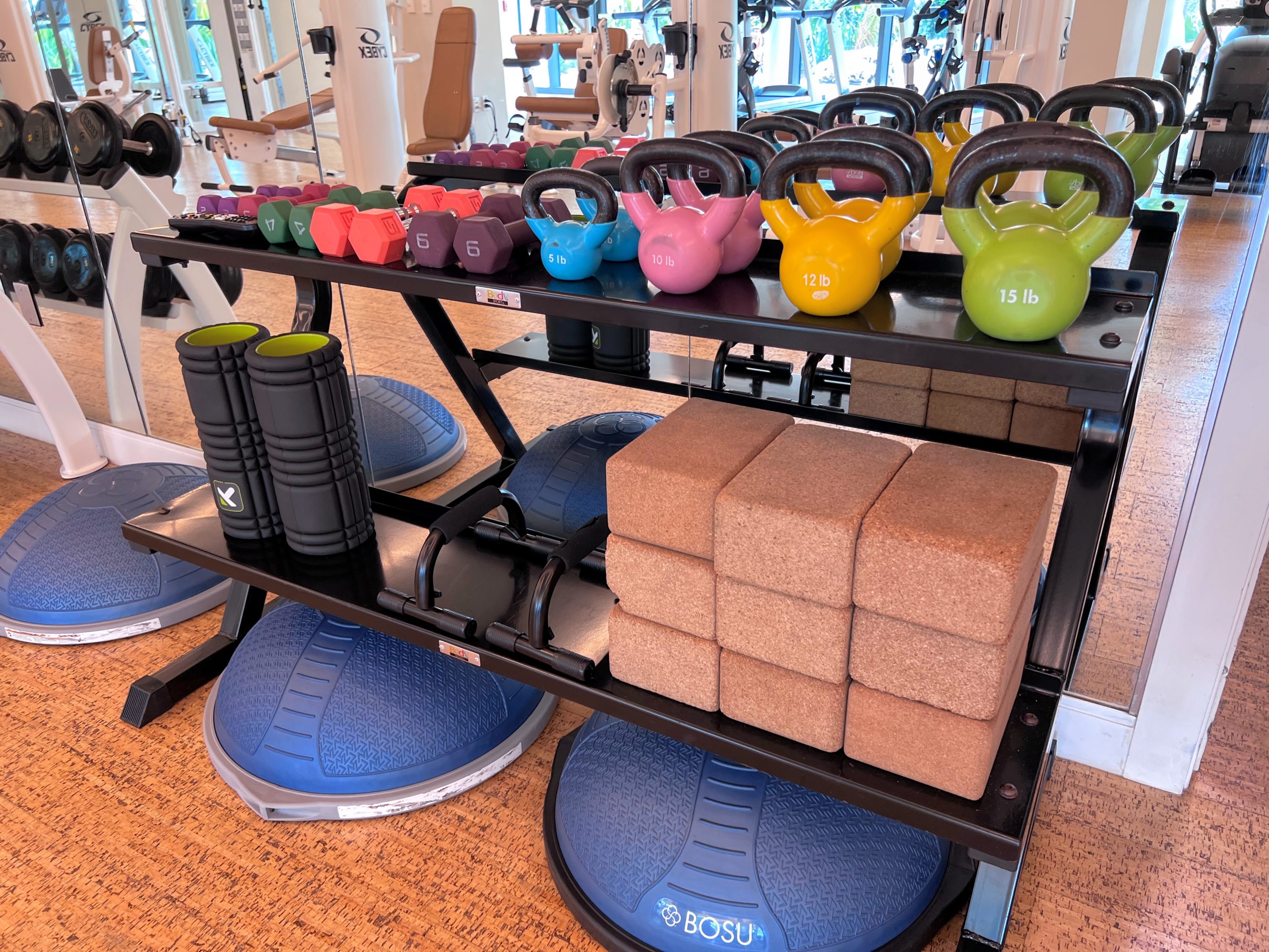Fitness center equipment at Seafire