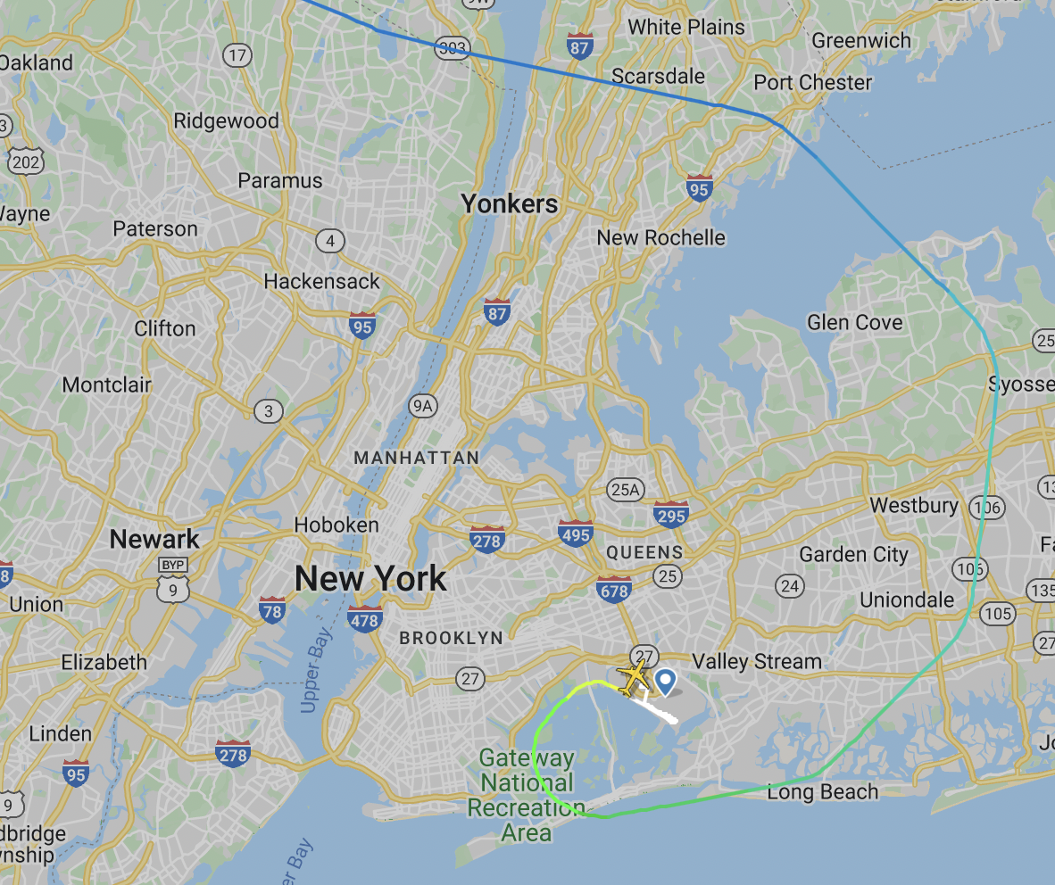 Flight map of AA2305 on Feb 26, 2022