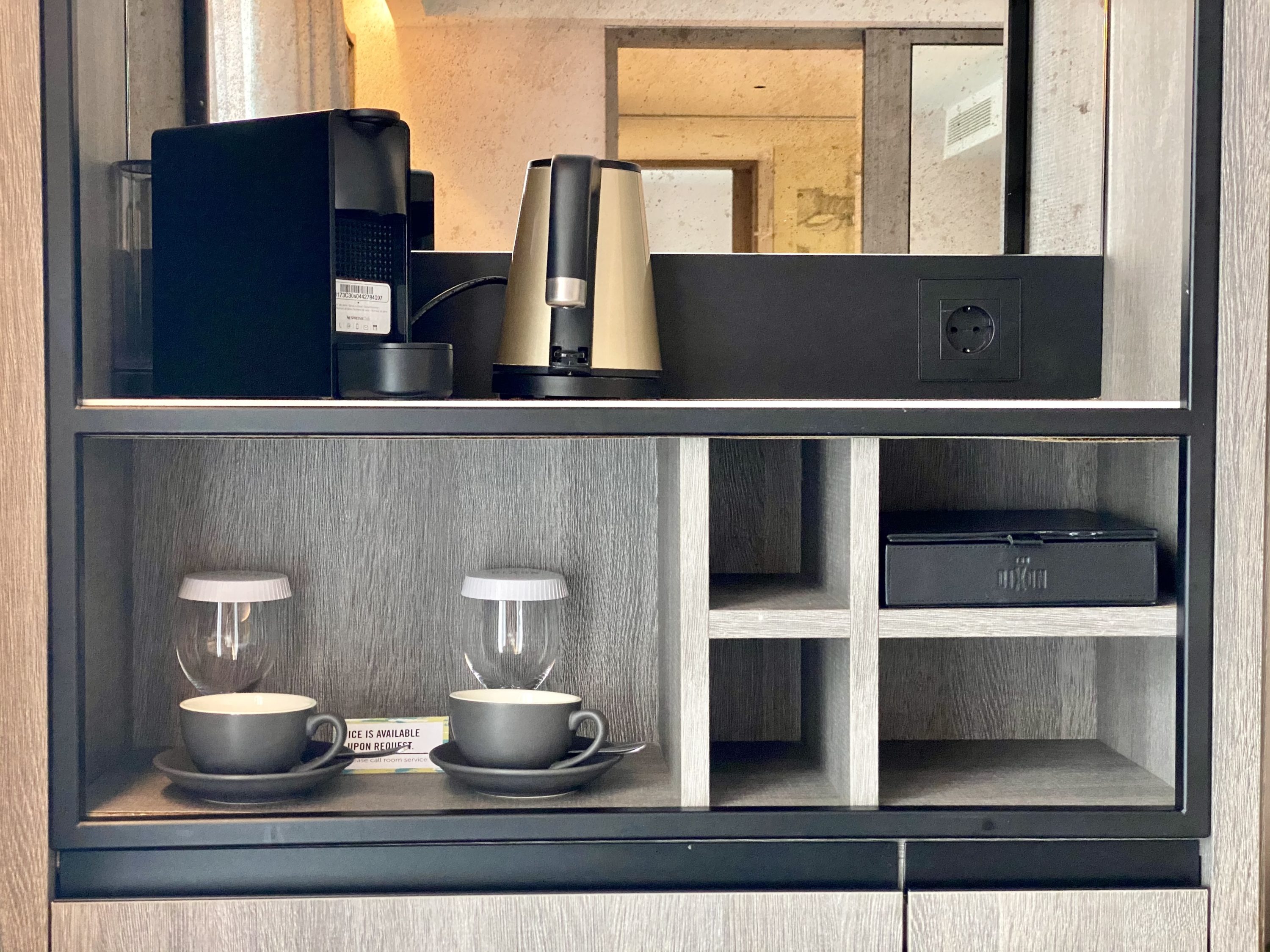 The Dixon London Autograph Collection bedroom drink making station