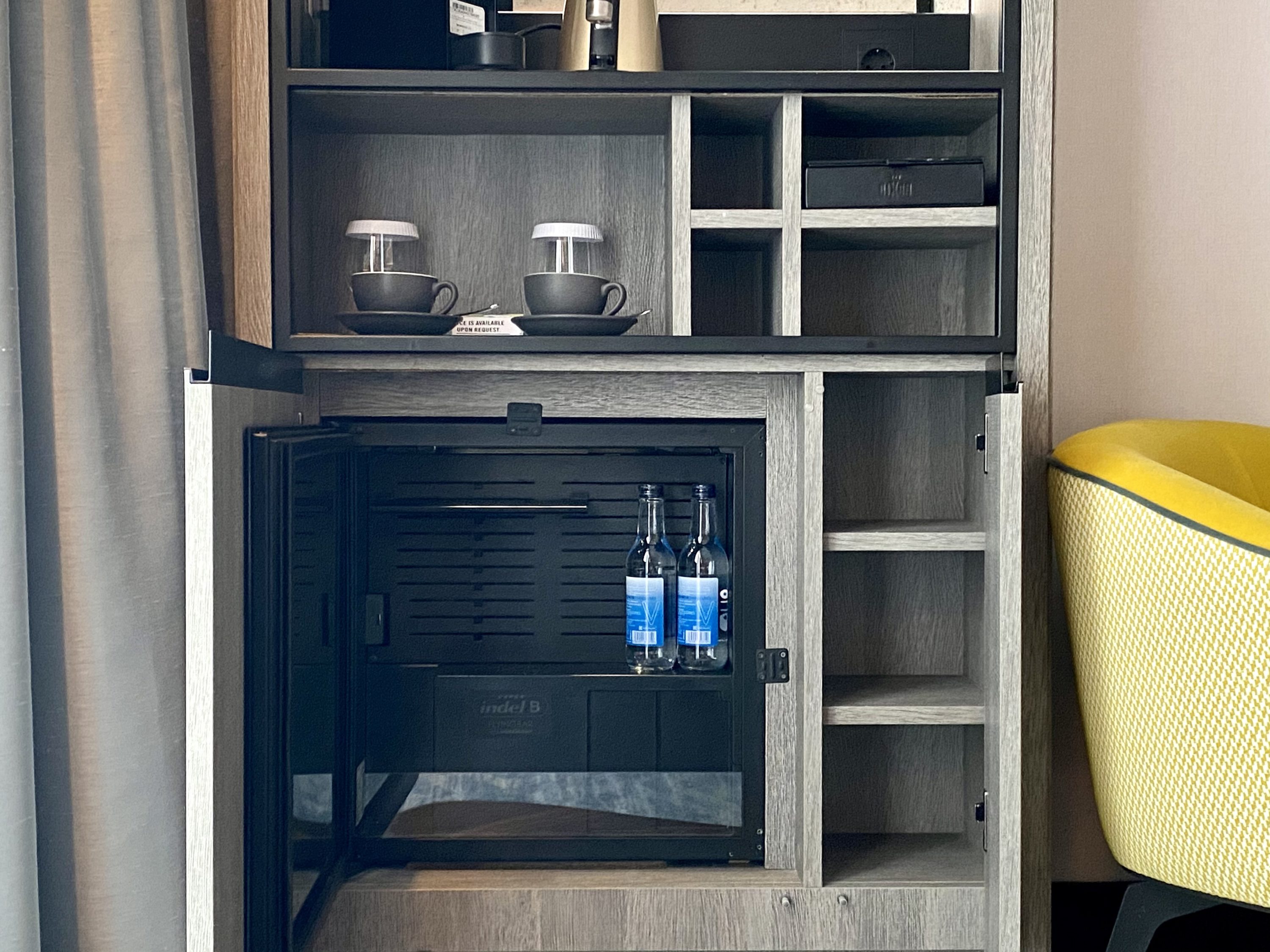 The Dixon London Autograph Collection bedroom fridge