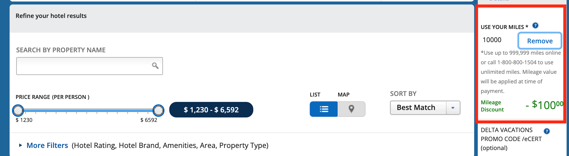 Use Delta SkyMiles for a vacation package